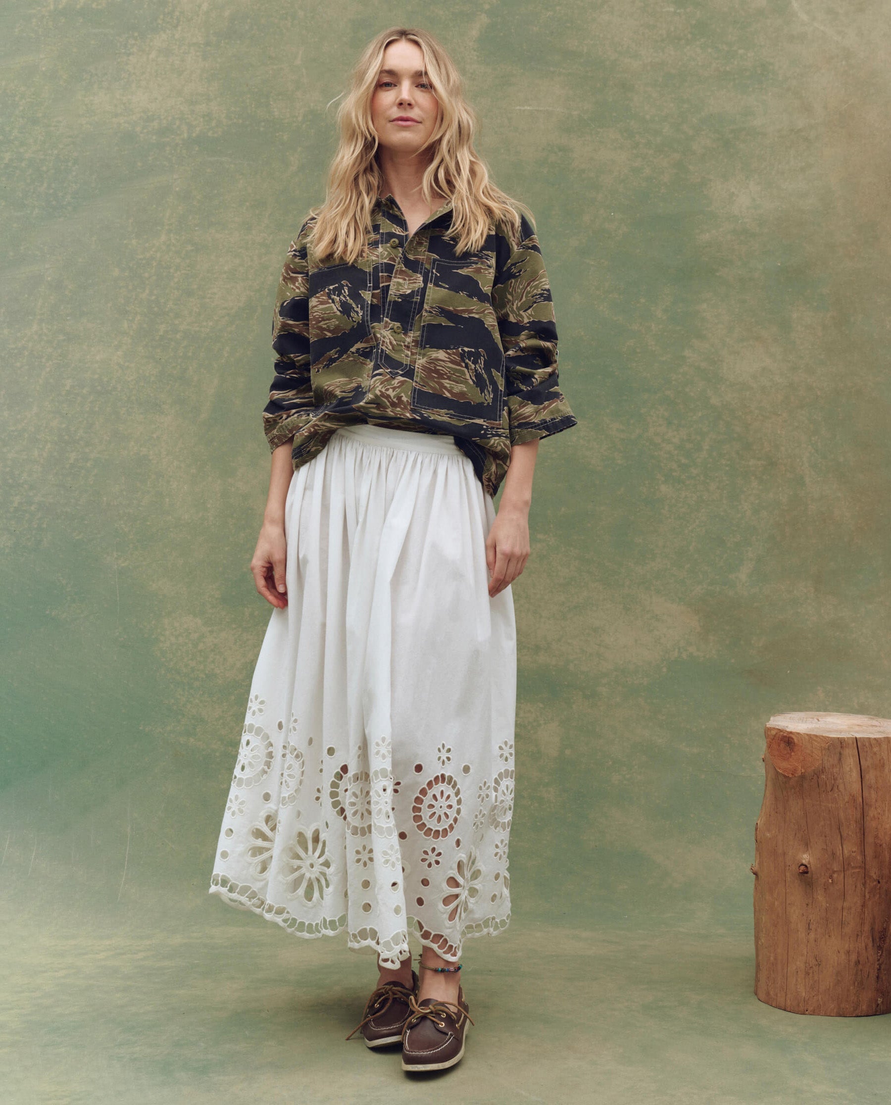 The Super Bloom Eyelet Skirt. -- White