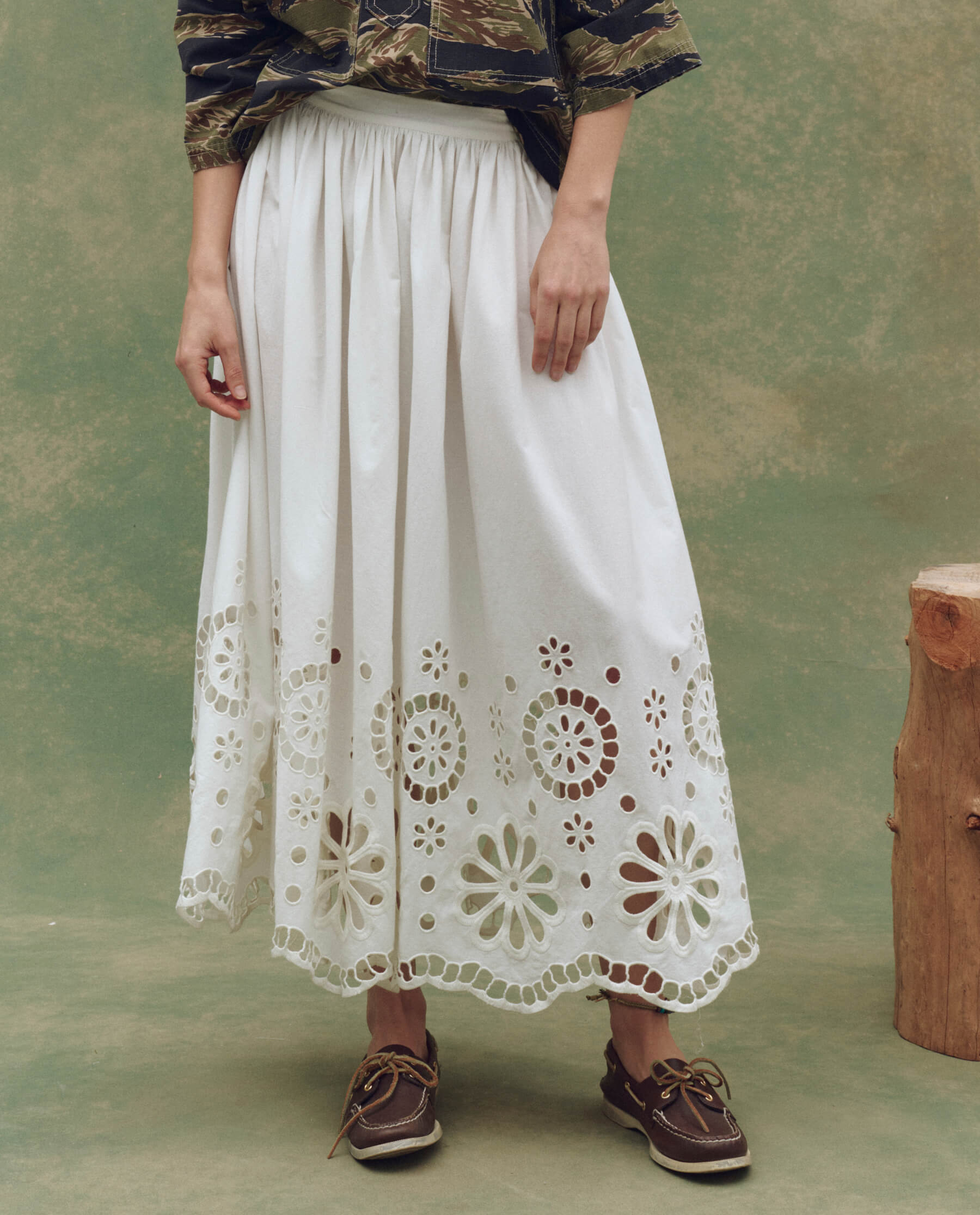The Super Bloom Eyelet Skirt. -- White