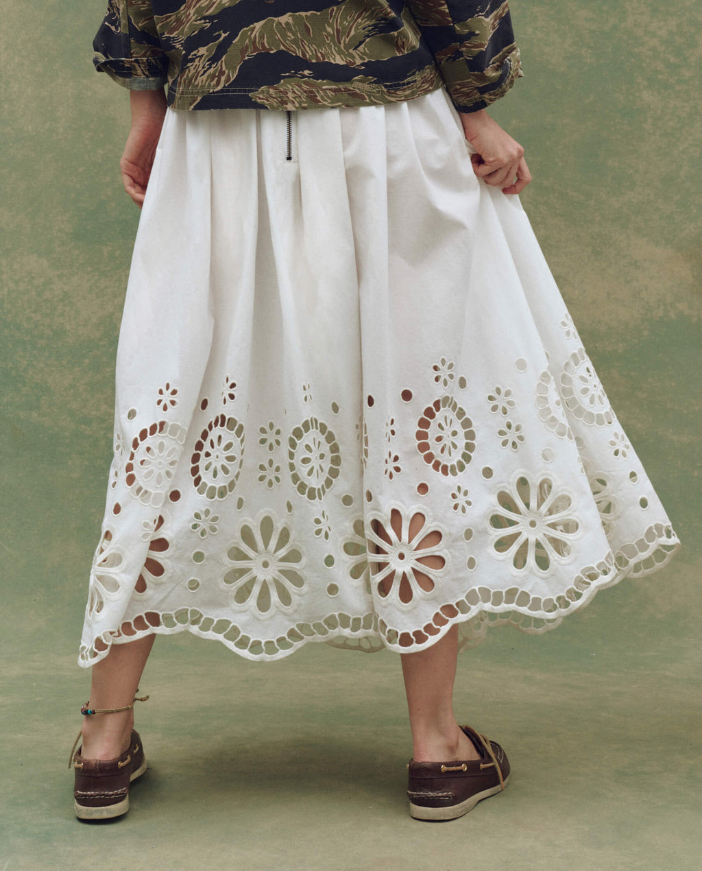 The Super Bloom Eyelet Skirt. -- White