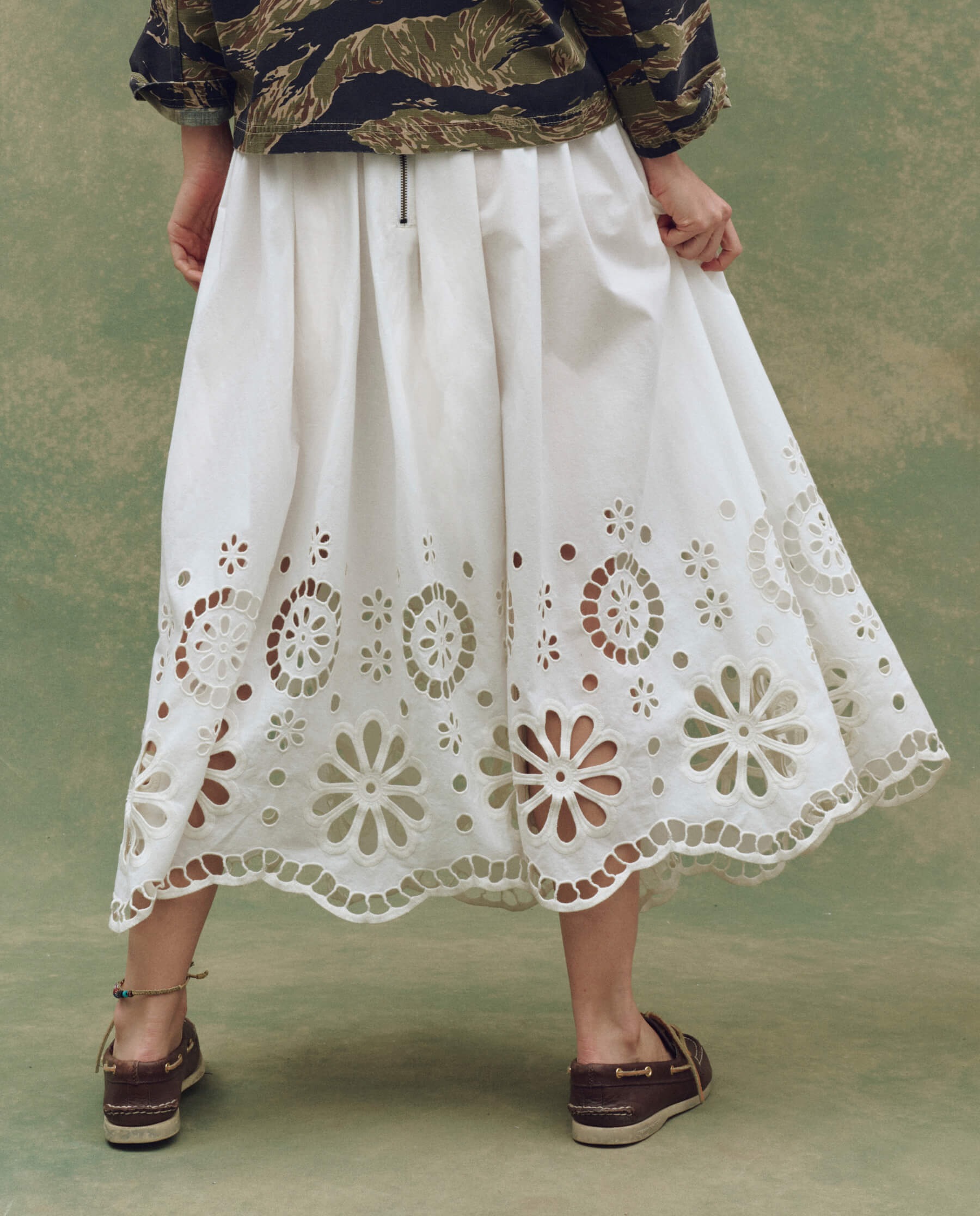 The Super Bloom Eyelet Skirt. -- White