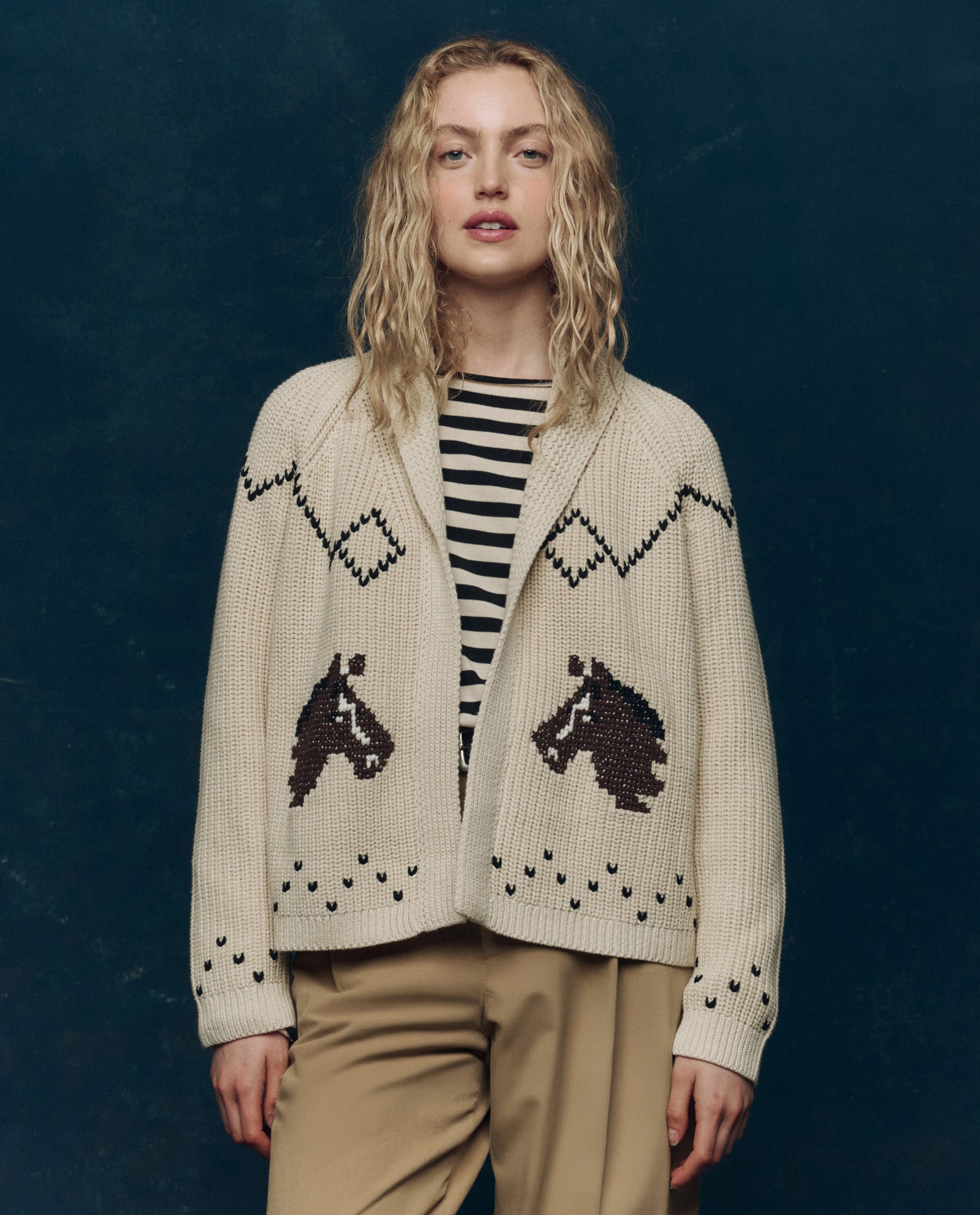 The Horse Lodge Cardigan. -- Cream