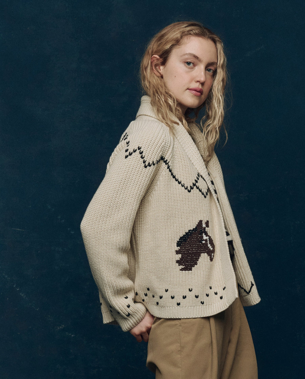 The Horse Lodge Cardigan. -- Cream