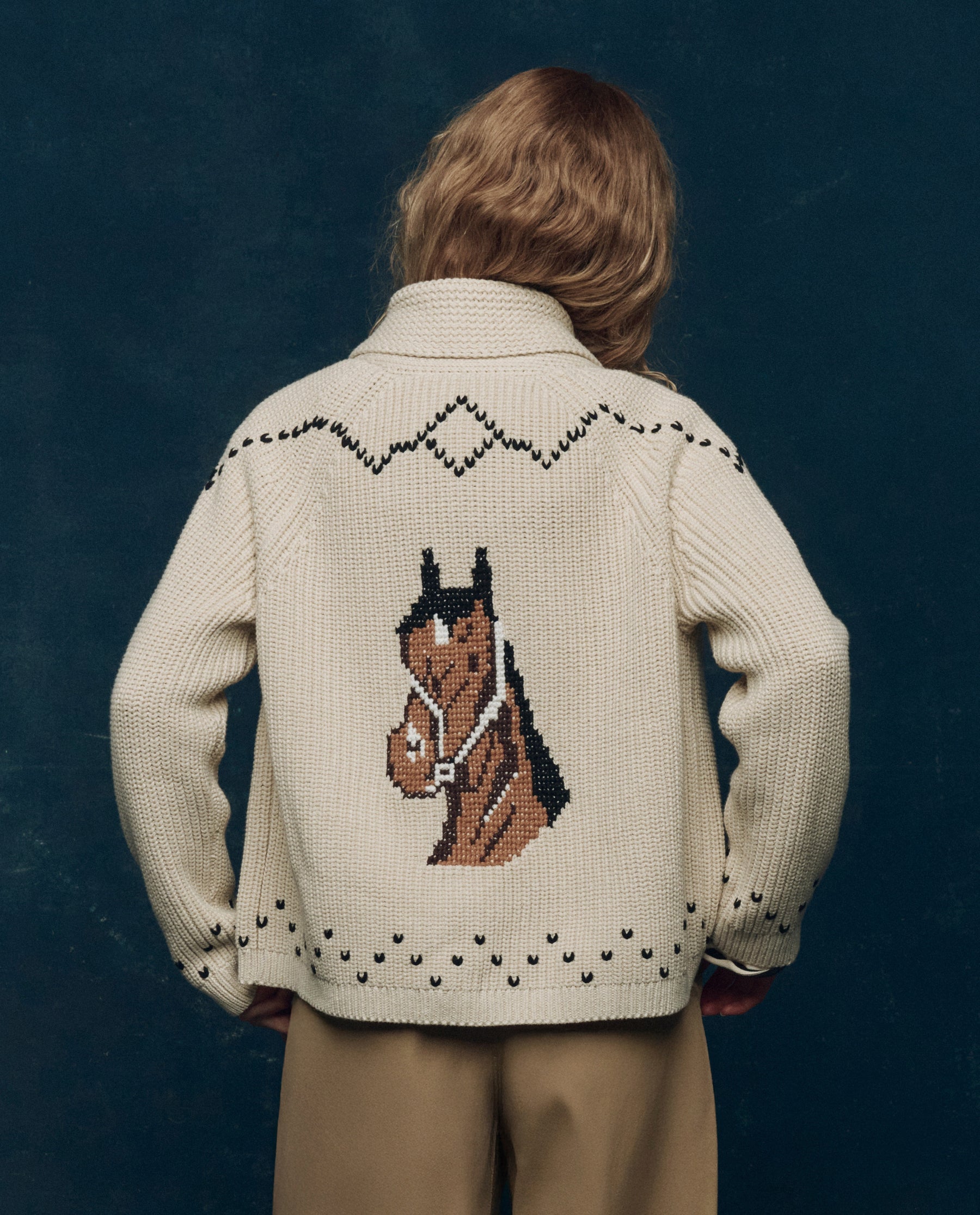 The Horse Lodge Cardigan. -- Cream