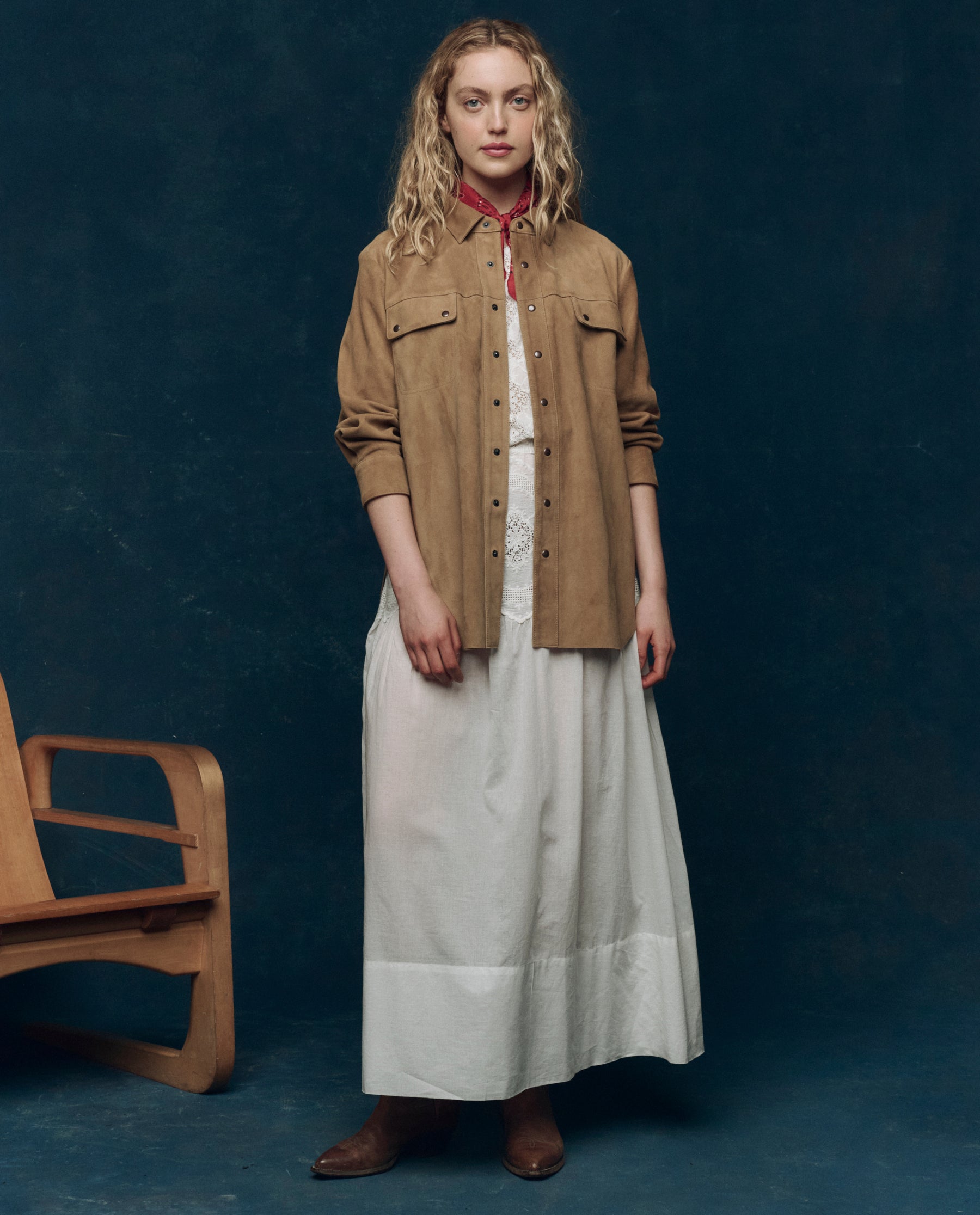 The Suede Traveler Jacket. -- Golden Brown