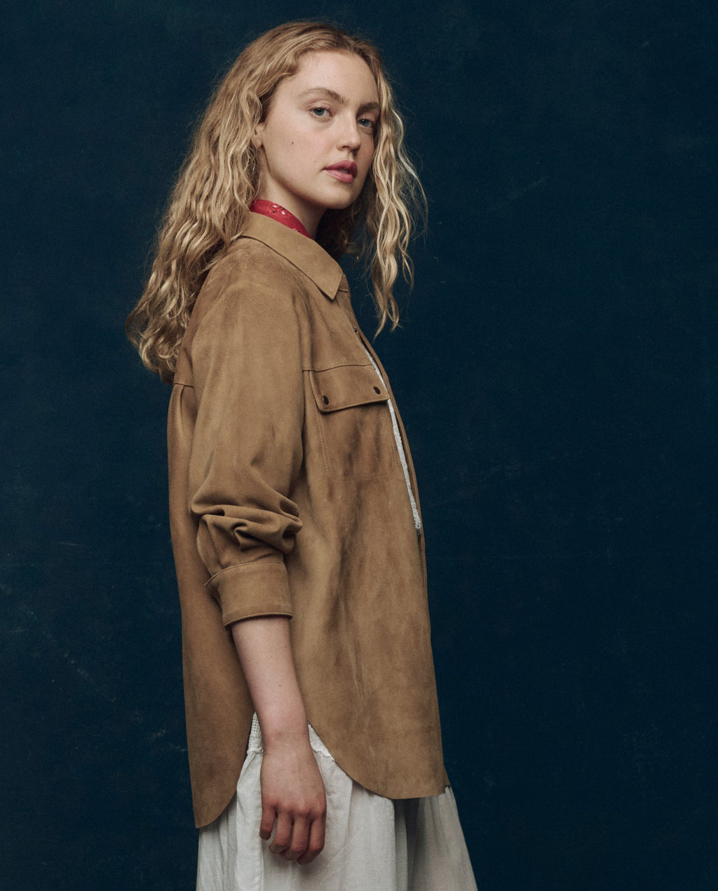 The Suede Traveler Jacket. -- Golden Brown