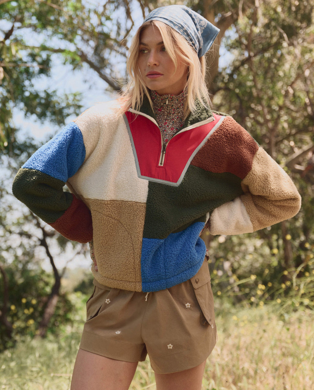 The Plush Color Block Sierra Pullover. -- Canyon Multi