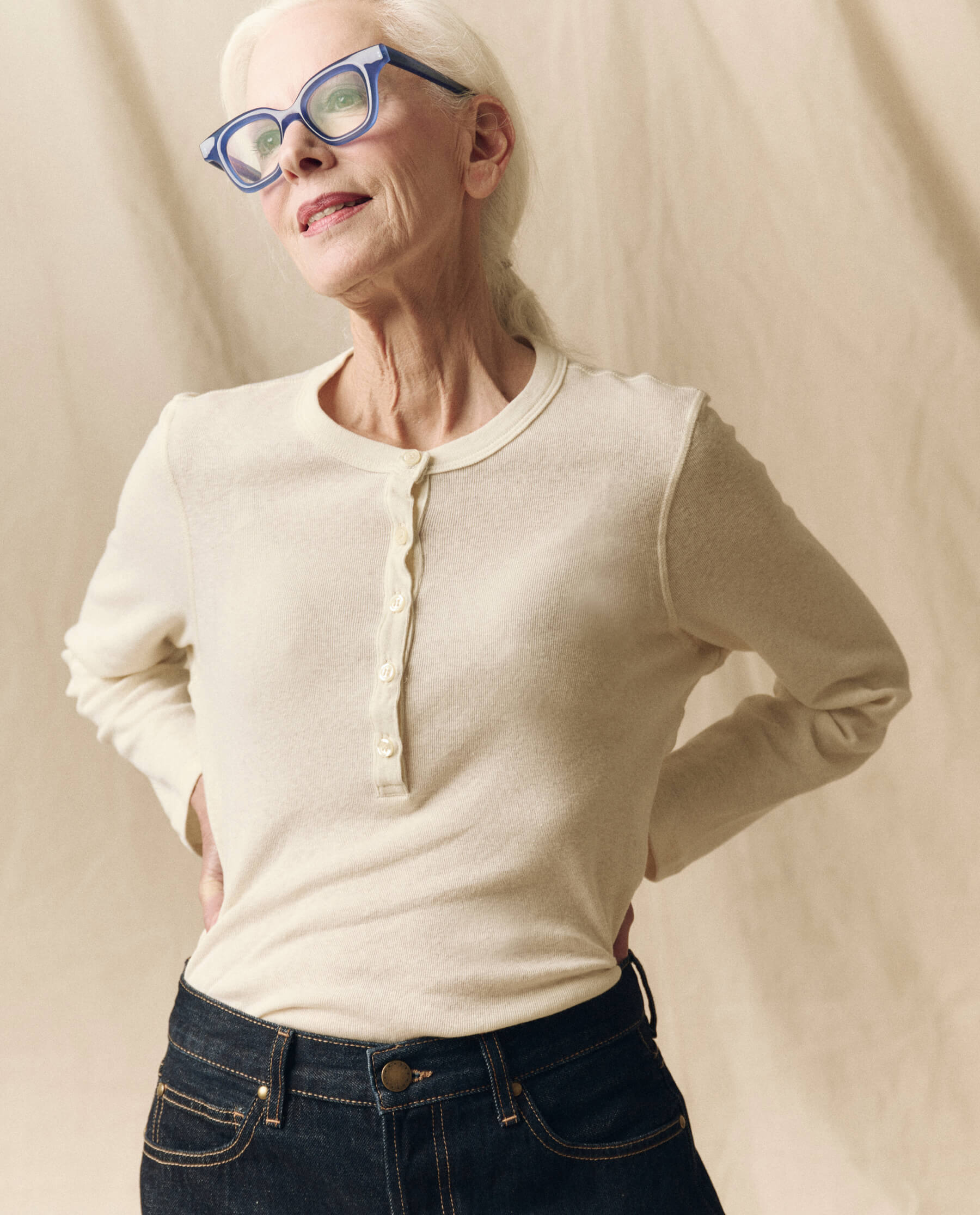 The Recycled Rib Slim Henley. -- Snow