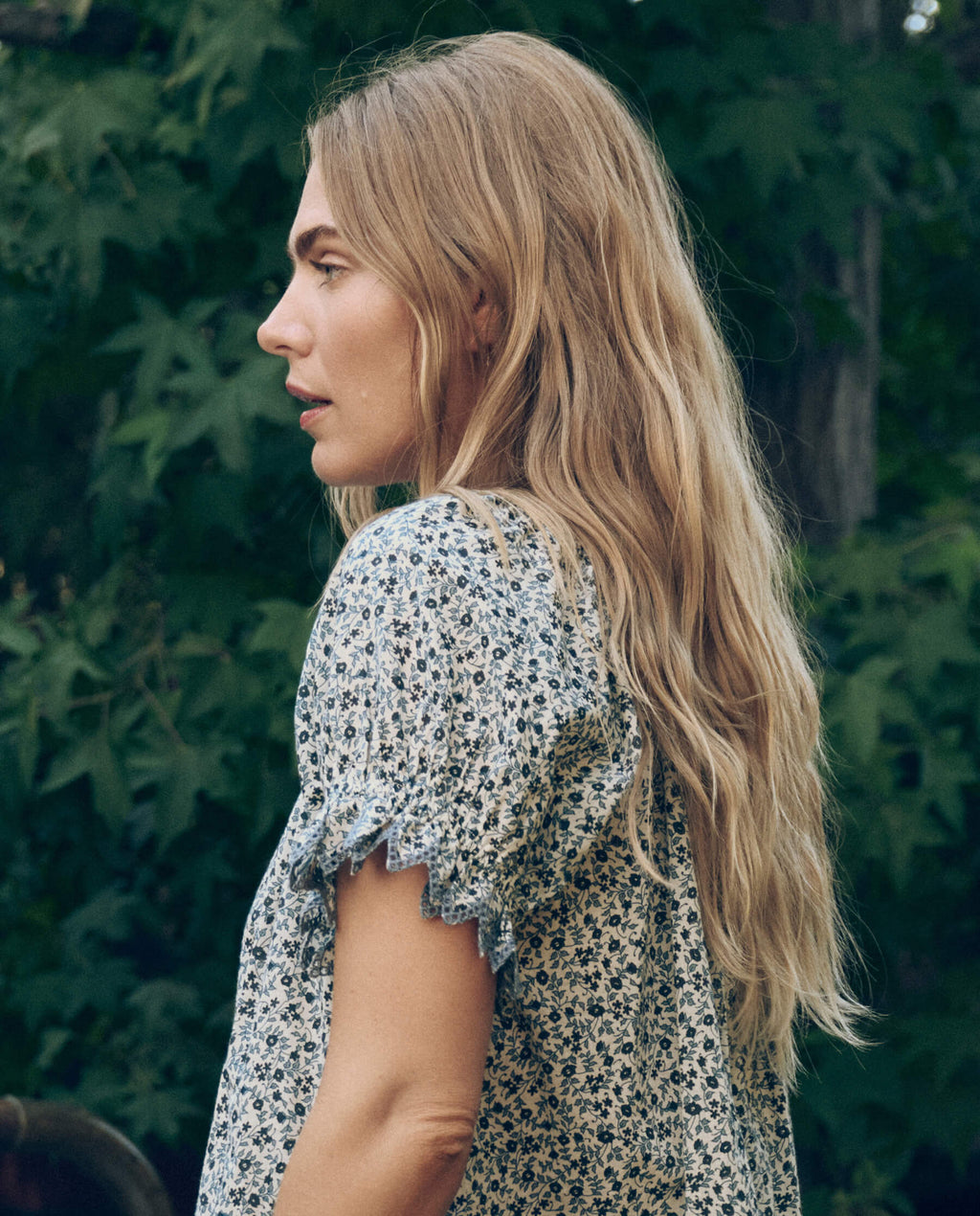 The Smocked Sleep Eyelet Dress. -- Bluebell Ditsy