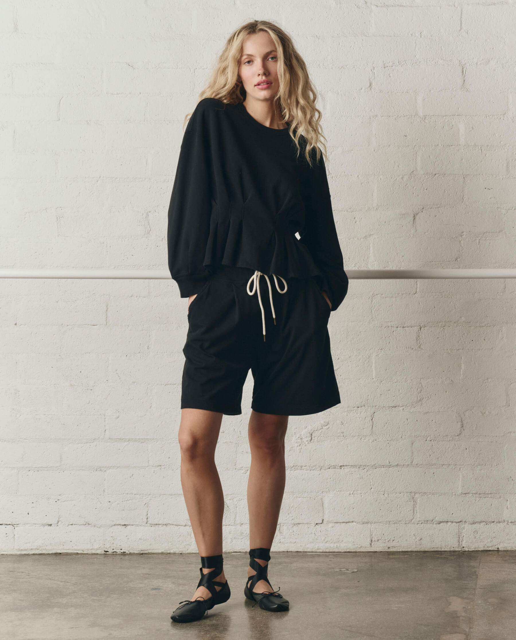 The Slouchy Corset Sweatshirt. -- True Black