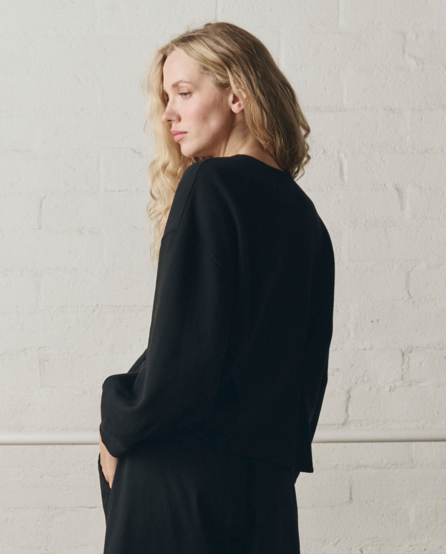 The Slouchy Corset Sweatshirt. -- True Black