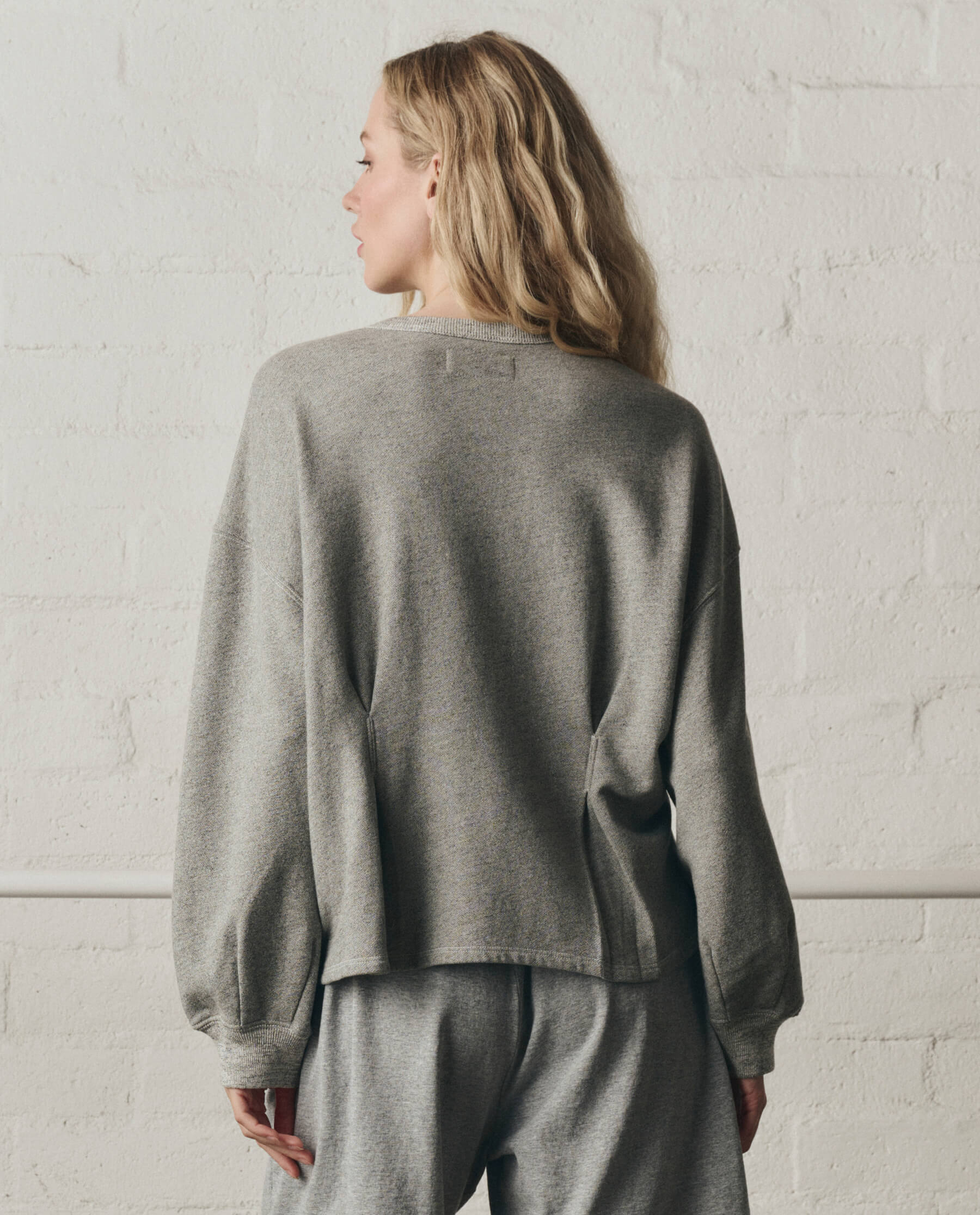 The Slouchy Corset Sweatshirt. -- Varsity Grey