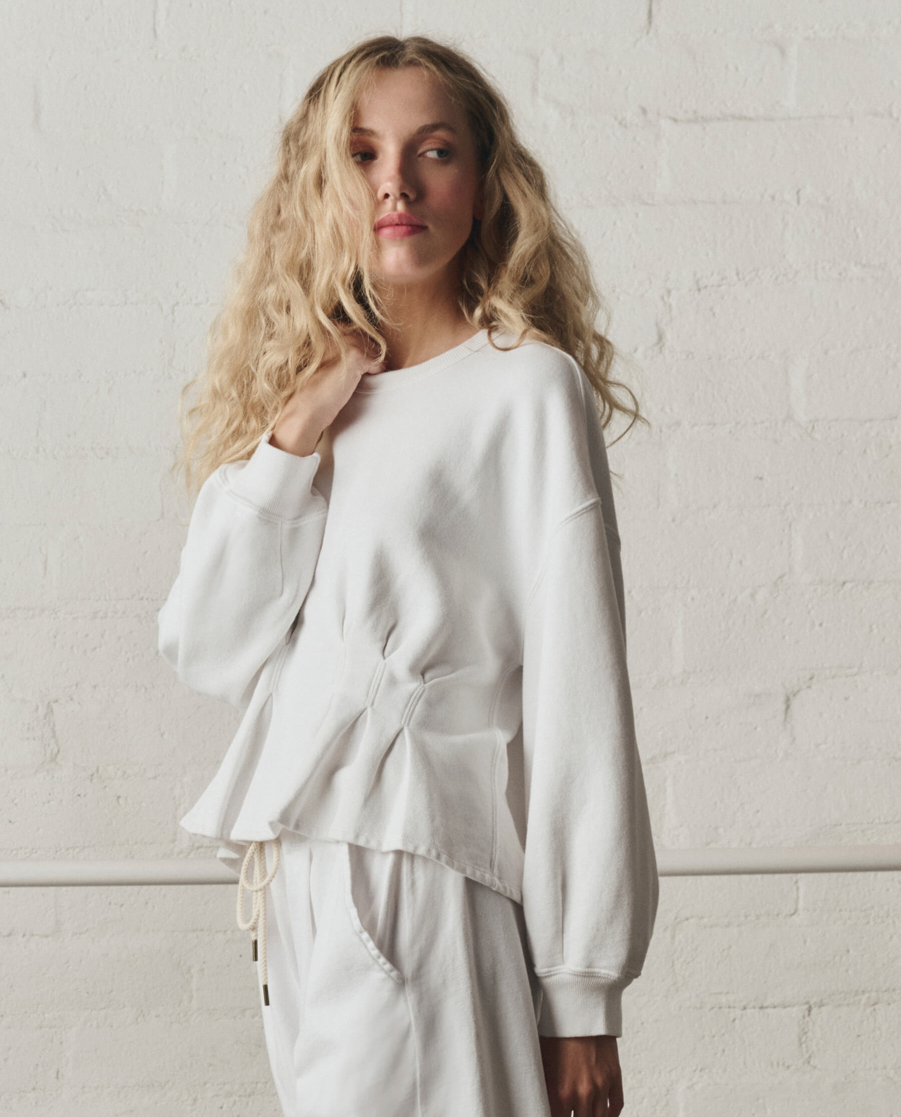 The Slouchy Corset Sweatshirt. -- True White