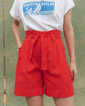 The Pleated Trouser Short. -- Hot Red
