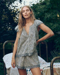 The Smocked Eyelet Short. -- Bluebell Ditsy