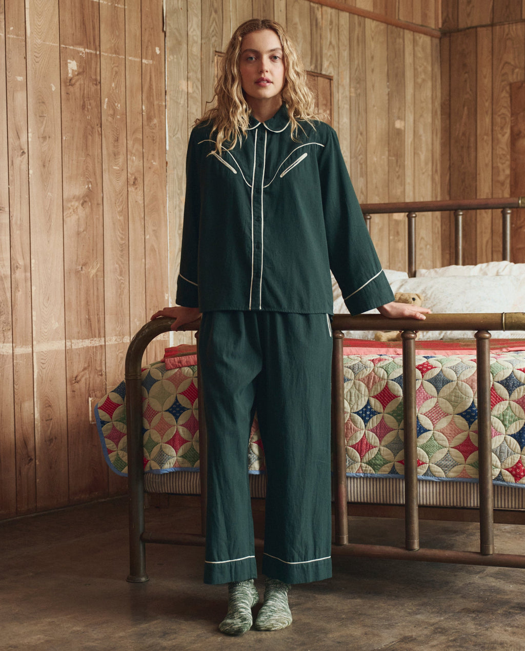 The Flannel Western Pajama Shirt. -- Pine and Cream