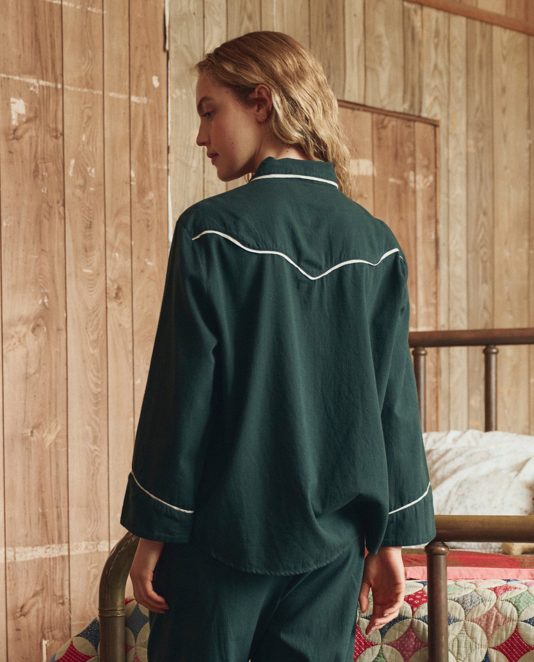 The Flannel Western Pajama Shirt. -- Pine and Cream