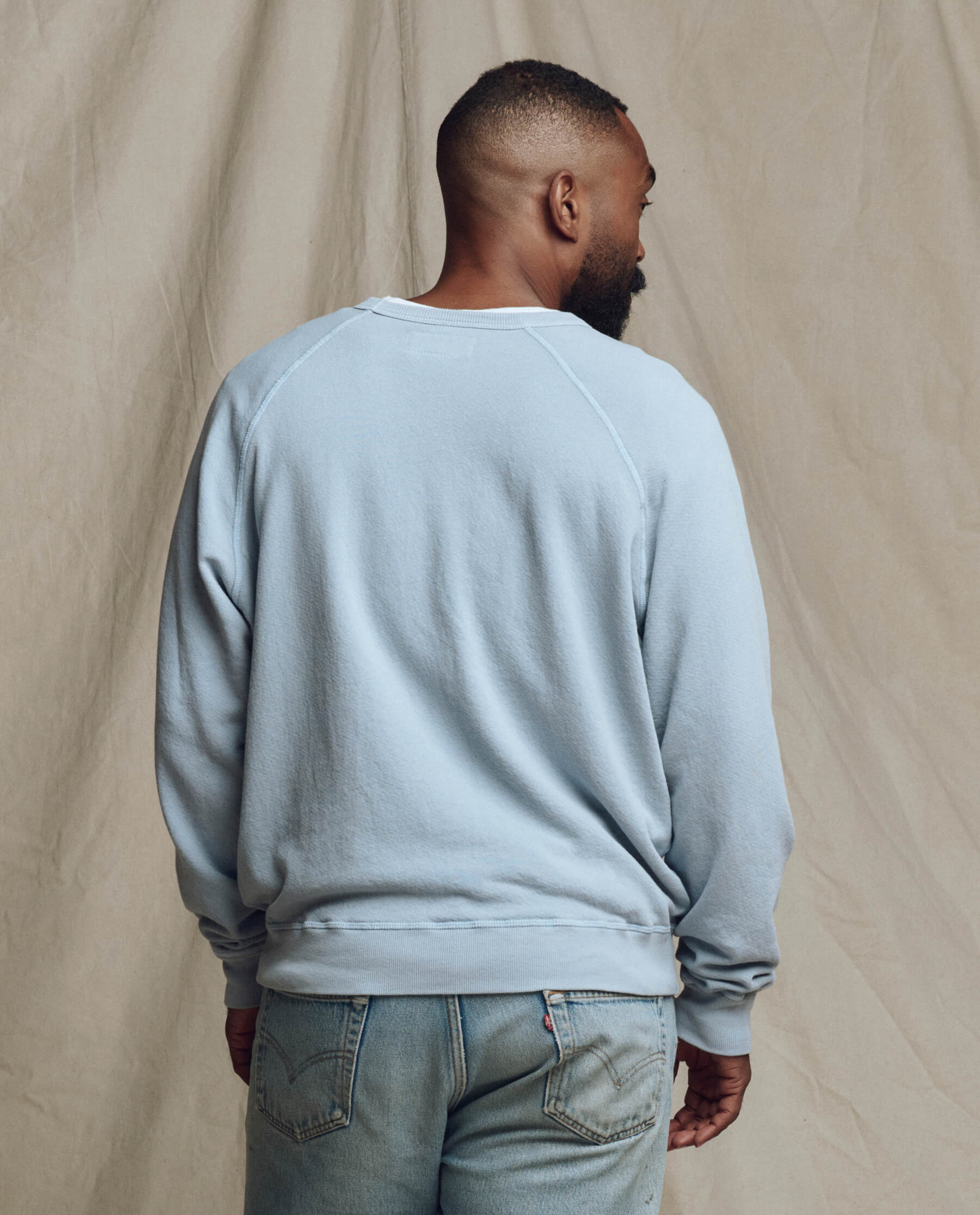 The Men's College Sweatshirt. Solid -- Whisper Blue