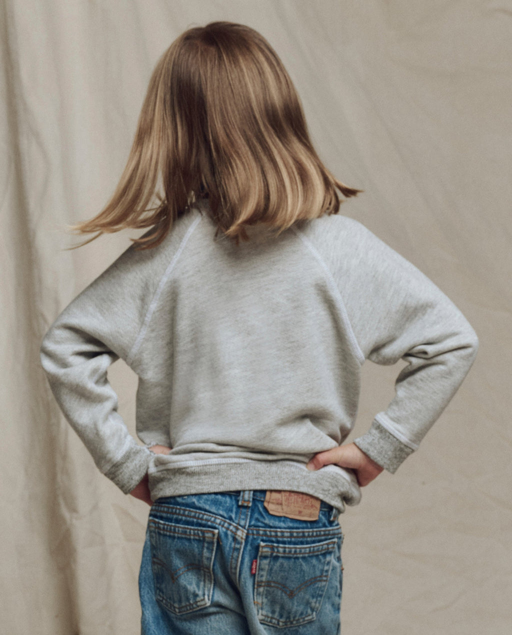 The Little College Sweatshirt w/ Rider Graphic. Novelty -- Soft Heather Grey