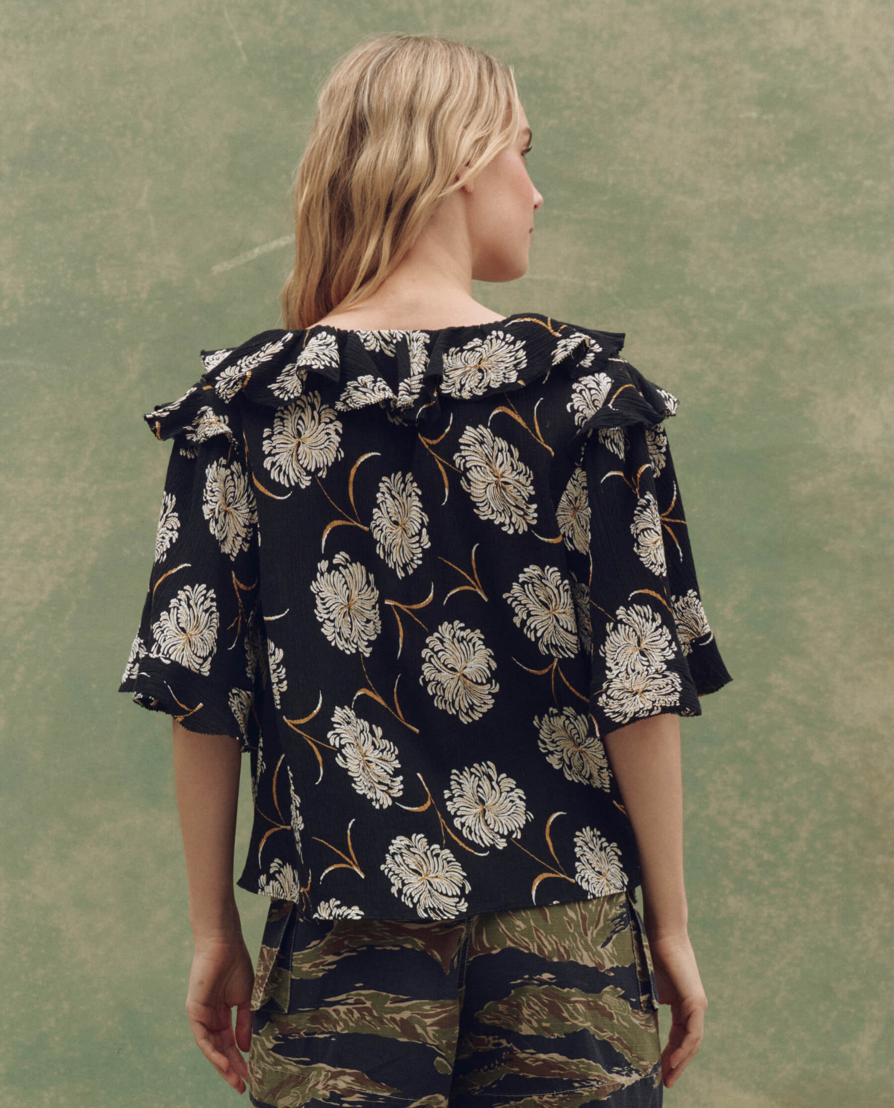 The Bower Top. -- Black Dancing Floral