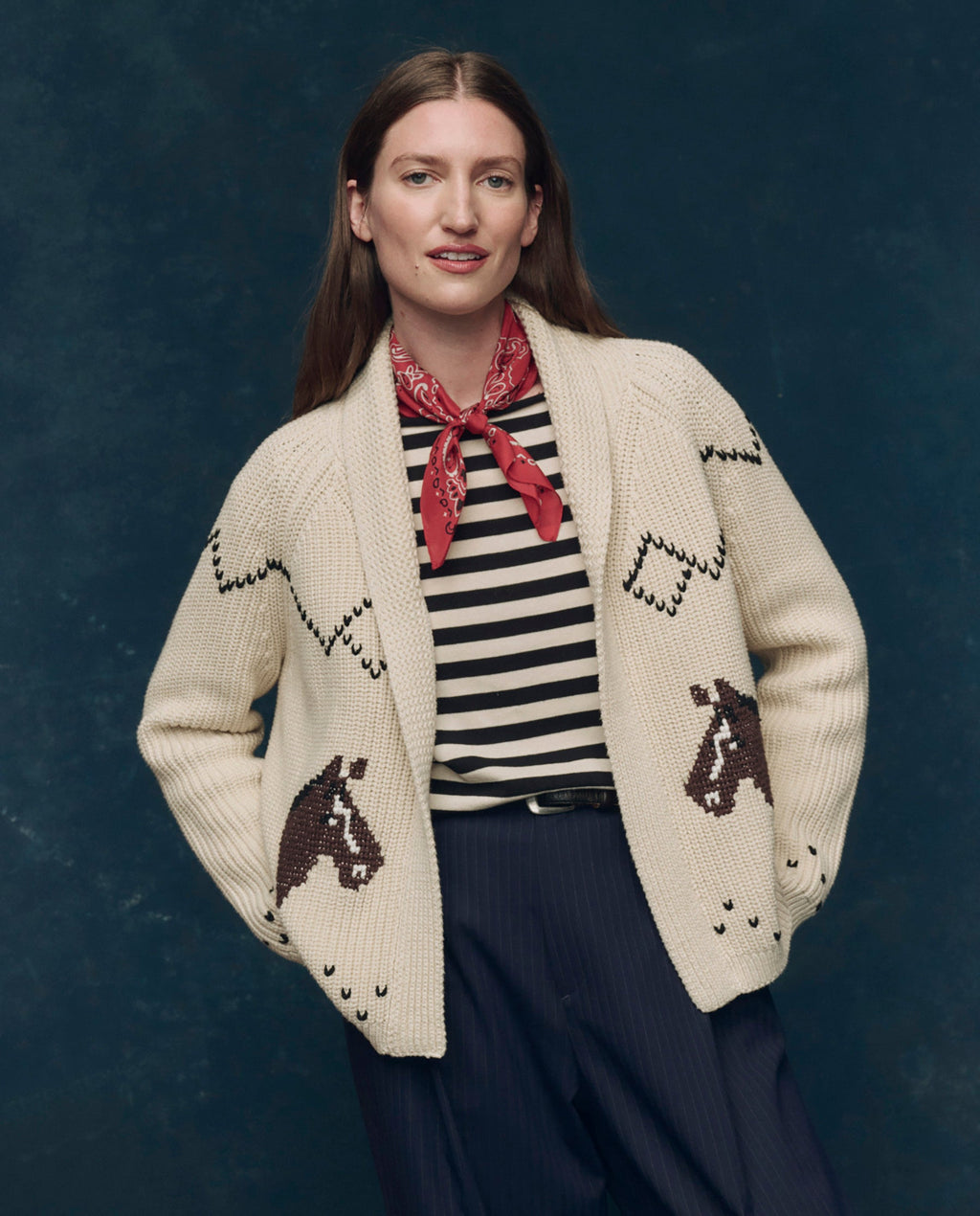 The Horse Lodge Cardigan. -- Cream