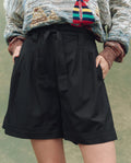 The Pleated Trouser Short. -- Black