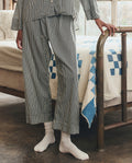 The Easy Sleep Pant. -- Black and Cream Crew Stripe