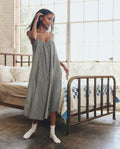 The Slip Sleep Dress. -- Black and Cream Crew Stripe