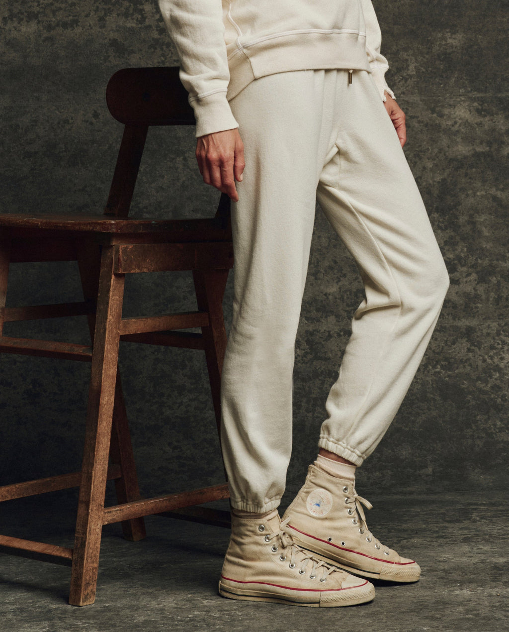 The Fleece Stadium Sweatpant. Solid -- Washed White