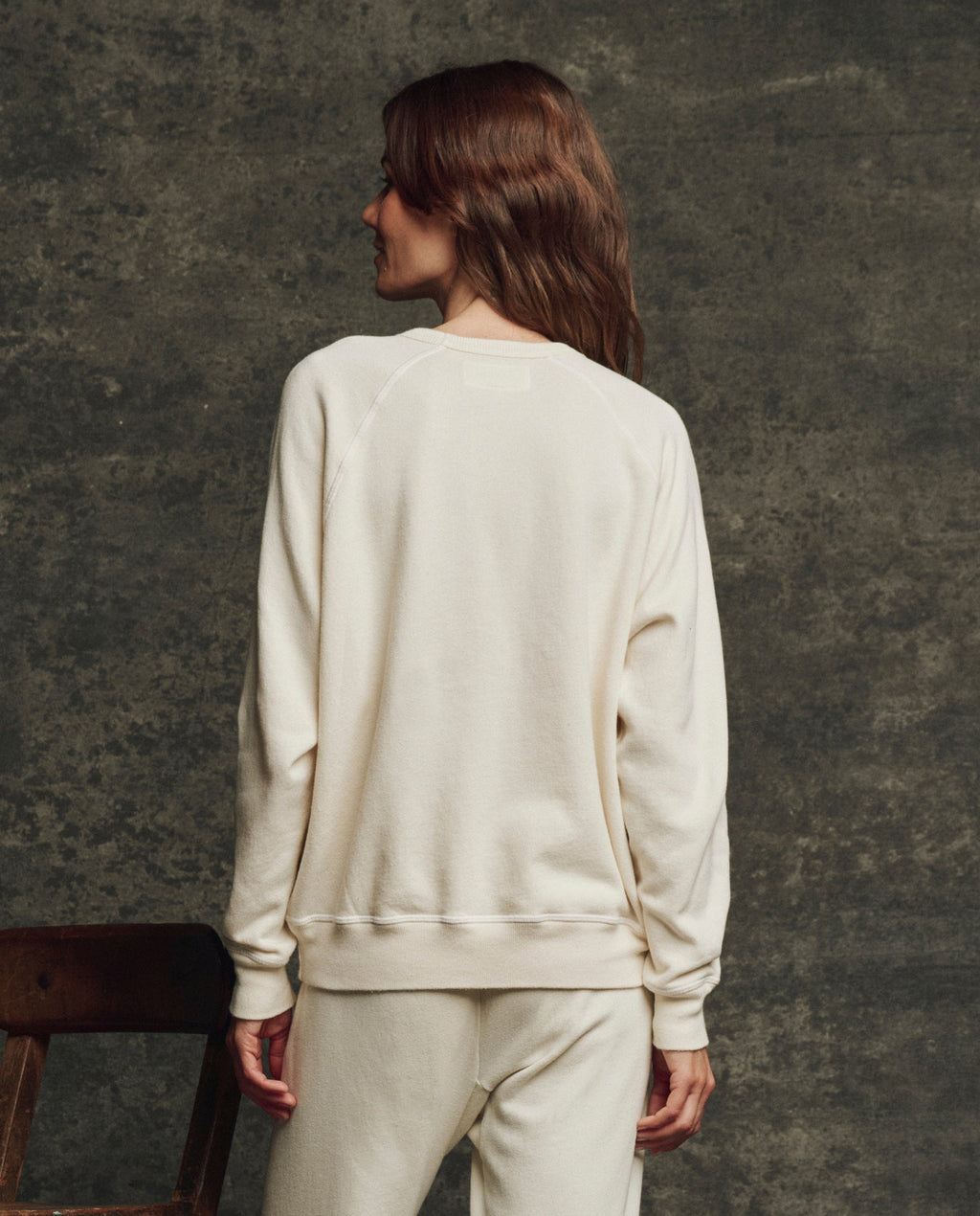 The Fleece College Sweatshirt. Solid -- Washed White