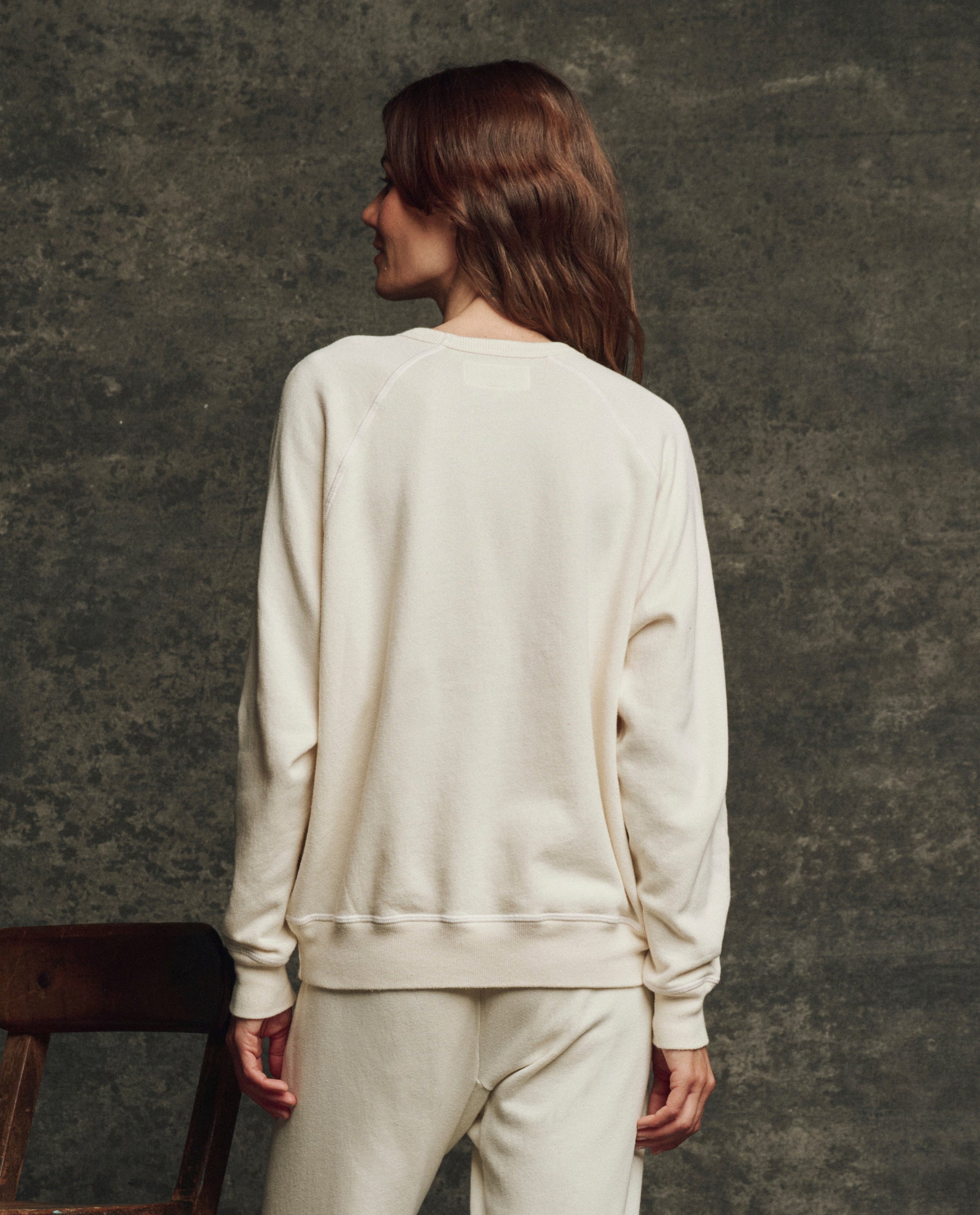 The Fleece College Sweatshirt. Solid -- Washed White