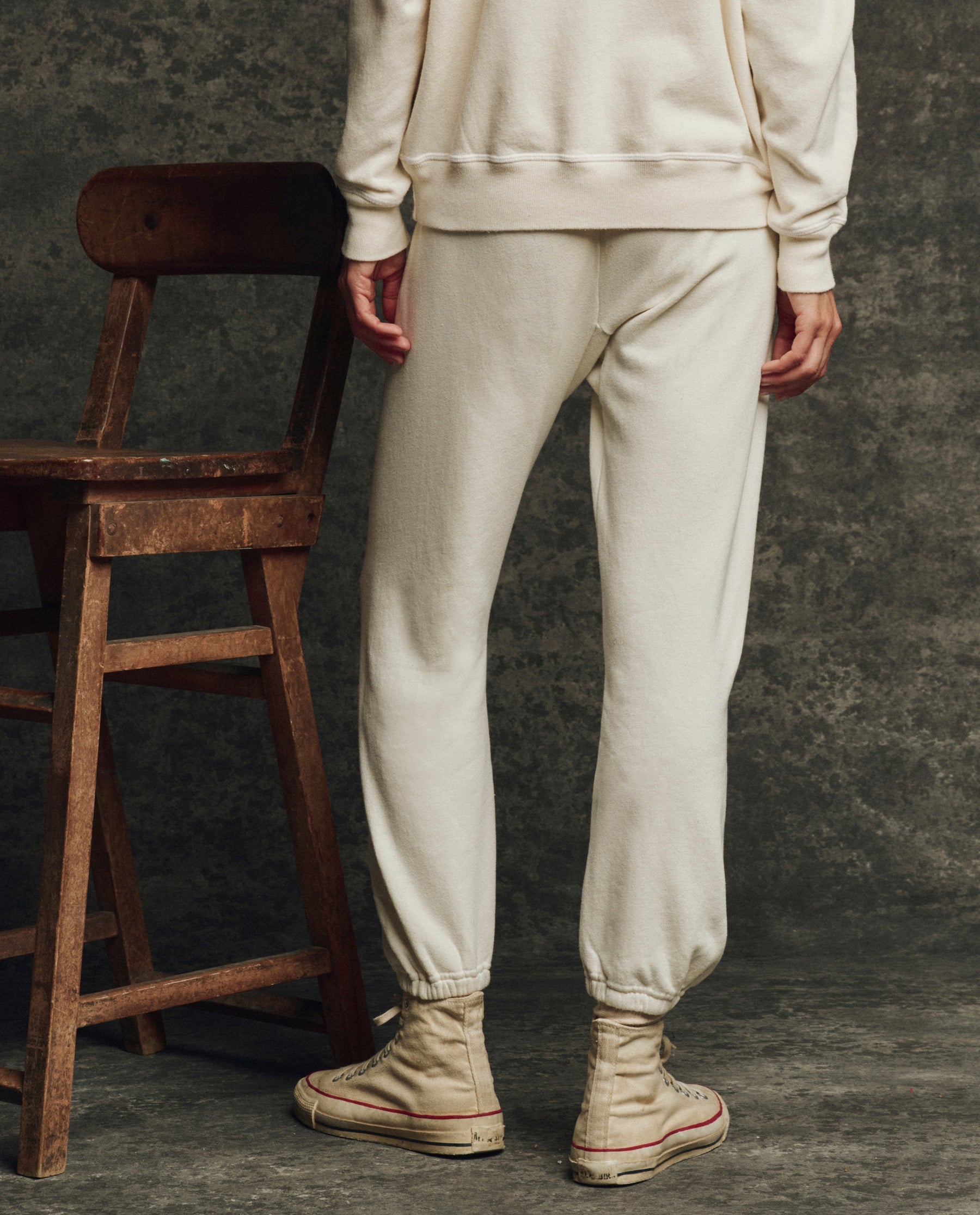 The Fleece Stadium Sweatpant. Solid -- Washed White