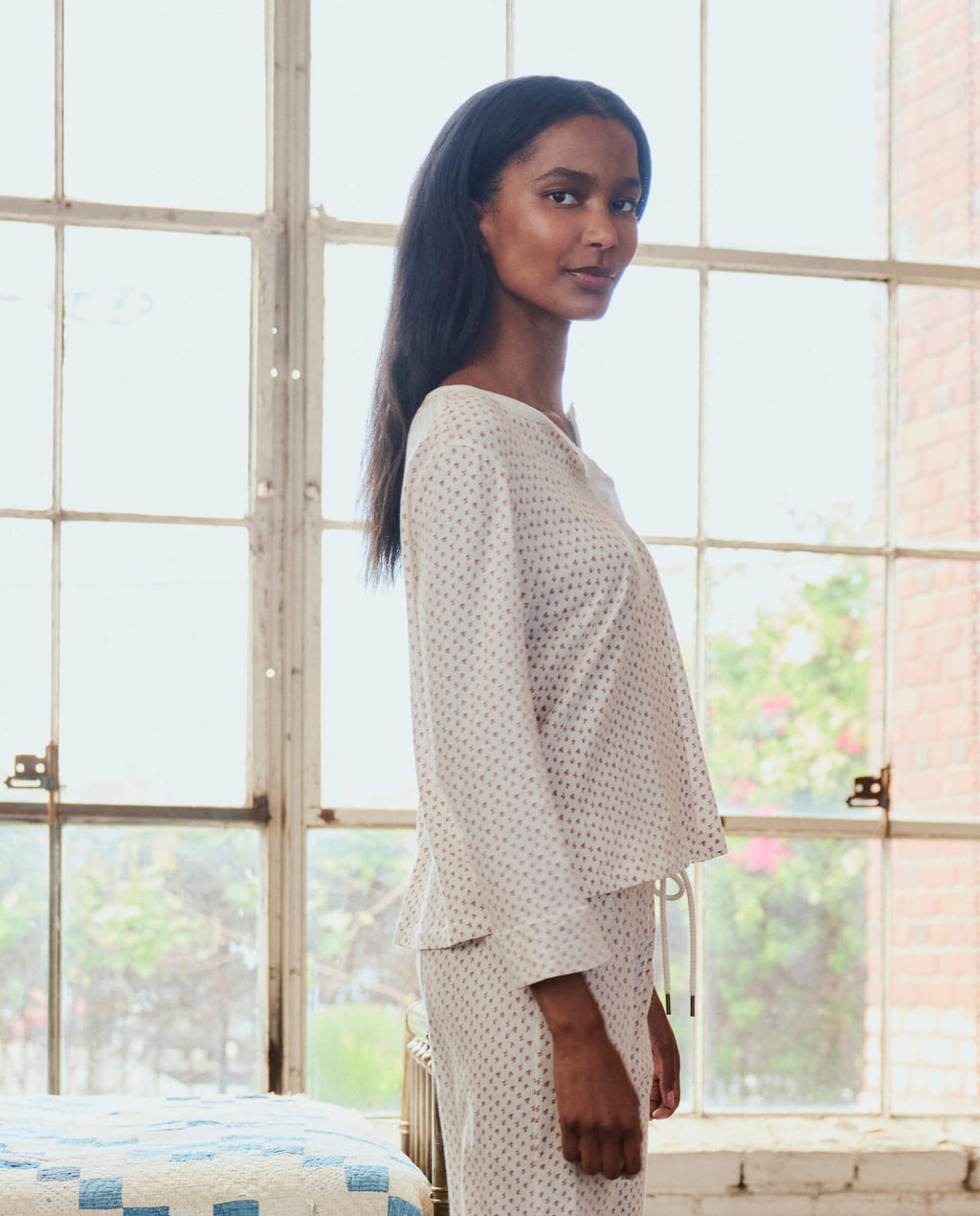 The Crop Sleep Henley. -- Calico Rose