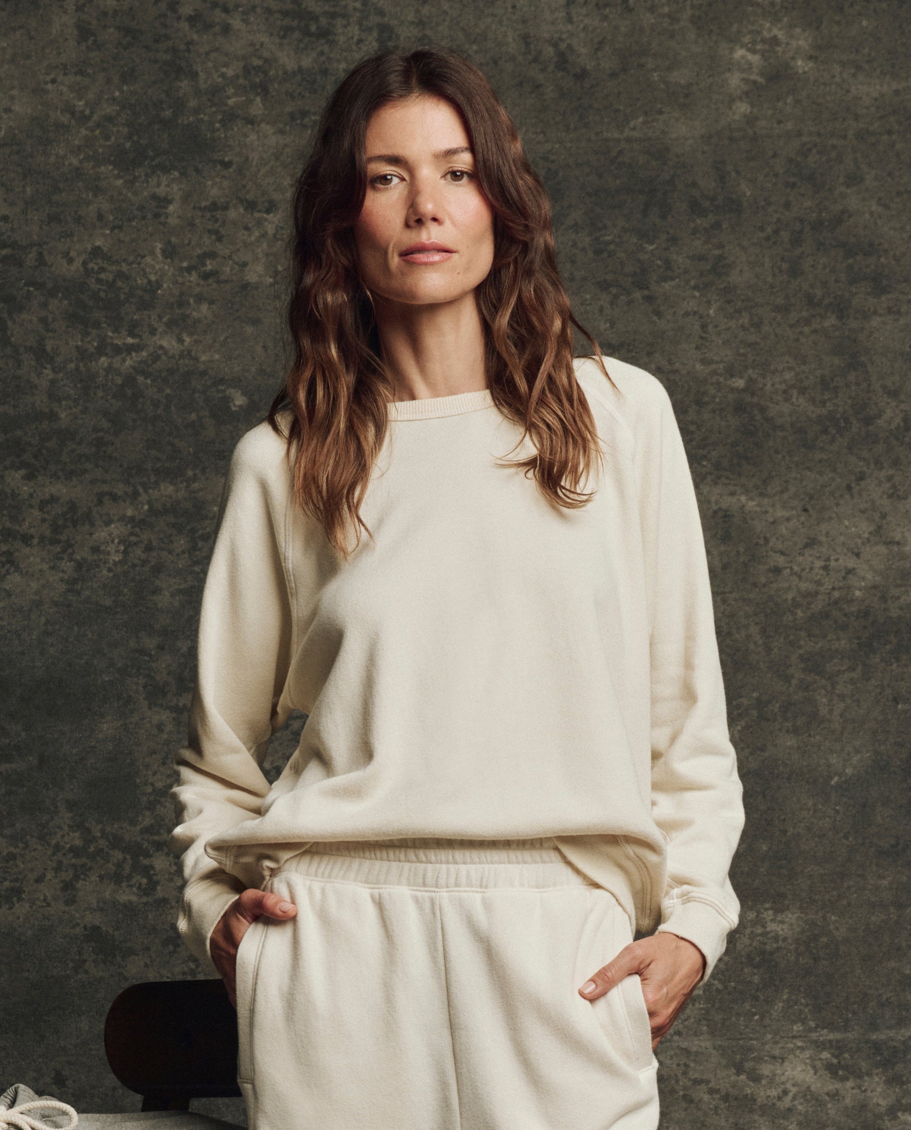 The Fleece Rookie Sweatshirt. Solid -- Washed White