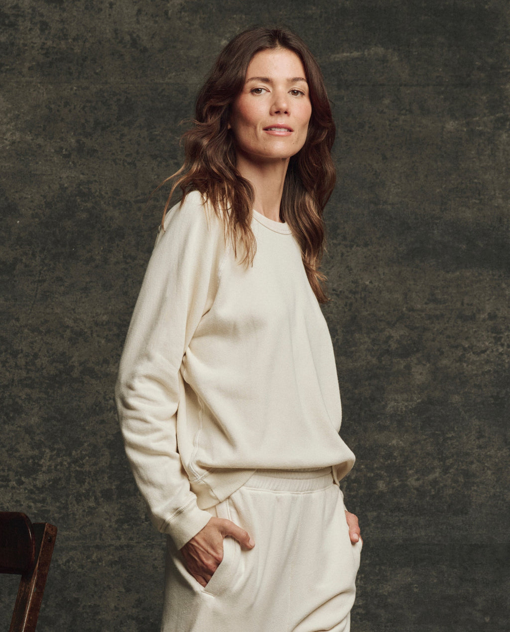 The Fleece Rookie Sweatshirt. Solid -- Washed White
