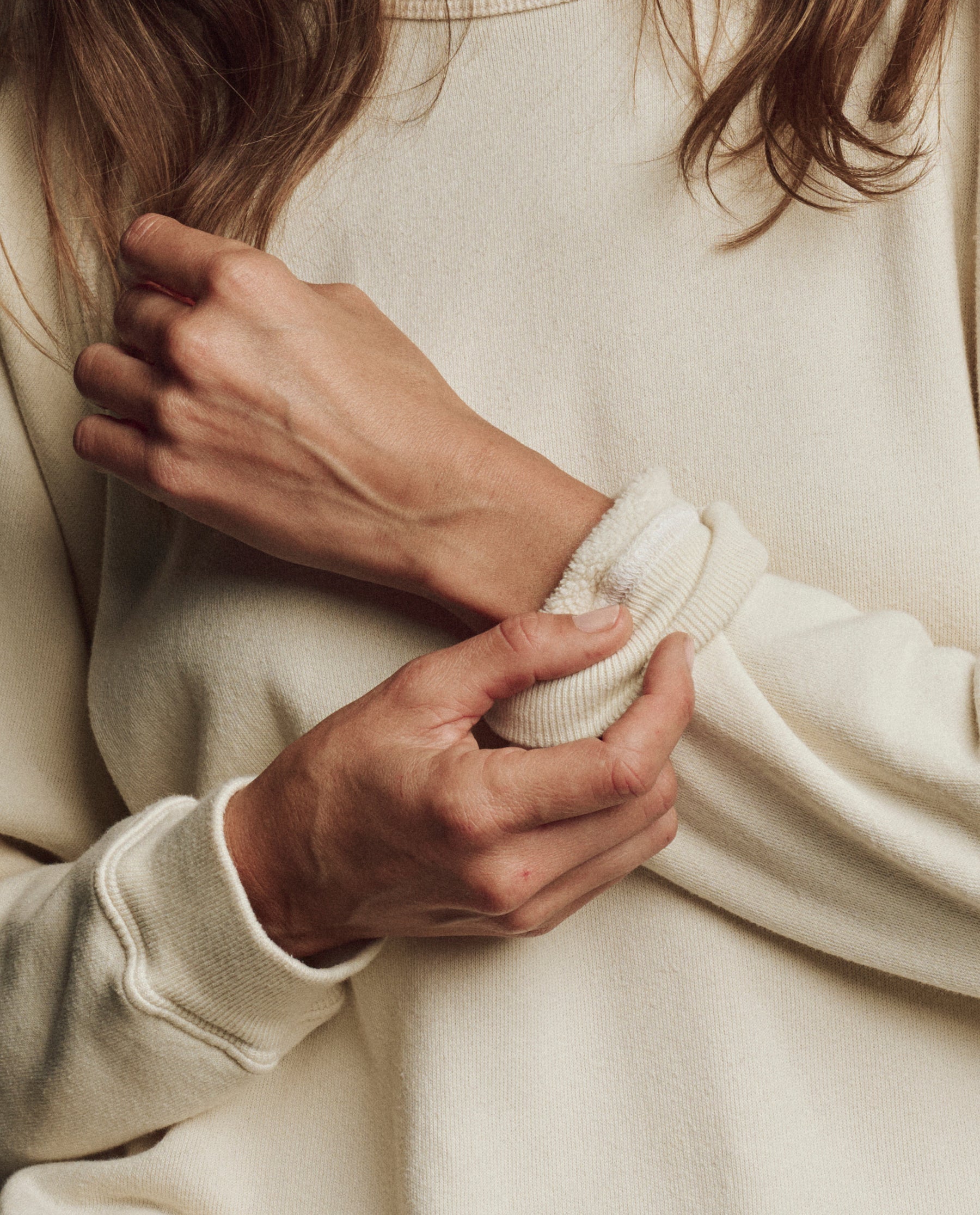 The Fleece Rookie Sweatshirt. Solid -- Washed White