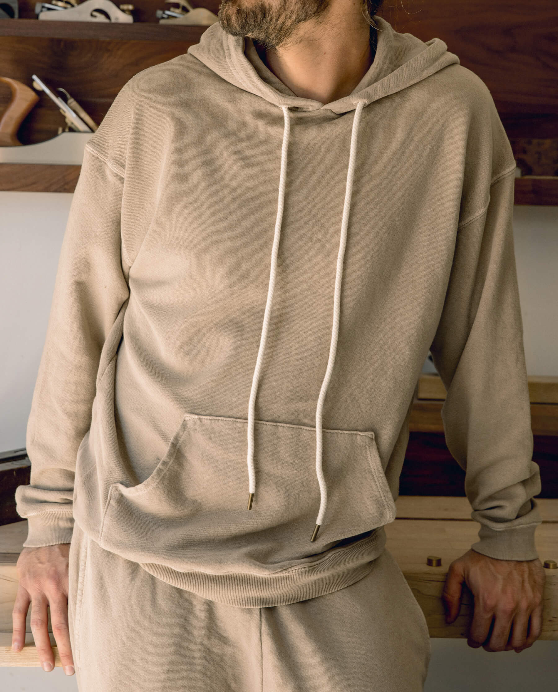 The Men's Gym Drawstring Hoodie. -- Fawn