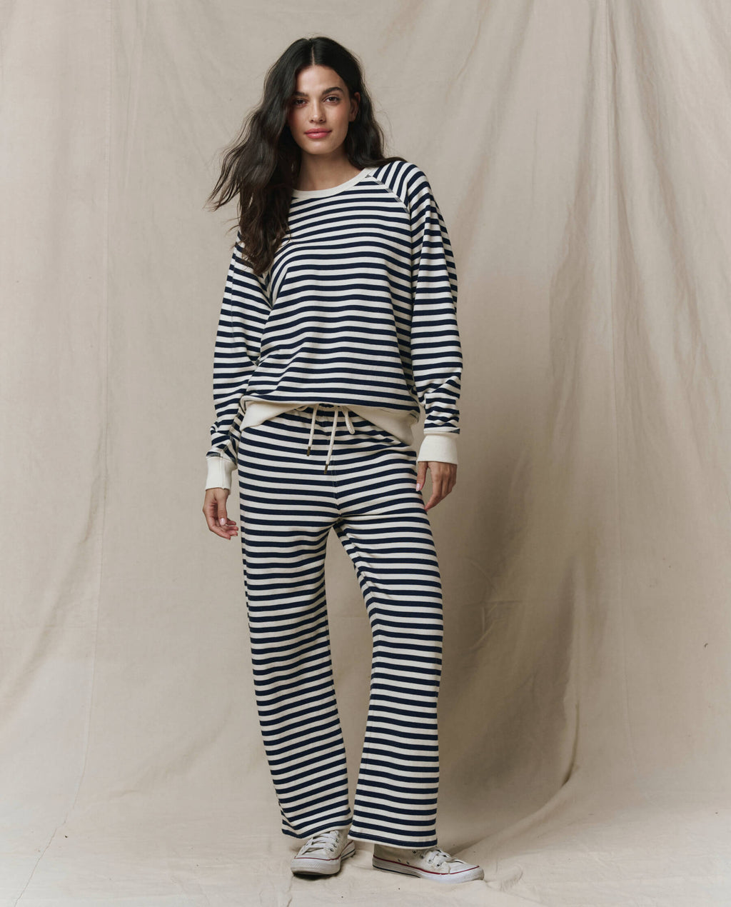 The Lap Sweatpant. -- Navy Sailor Stripe