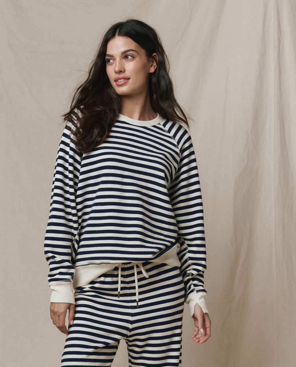 The College Sweatshirt. Novelty. -- Navy Sailor Stripe