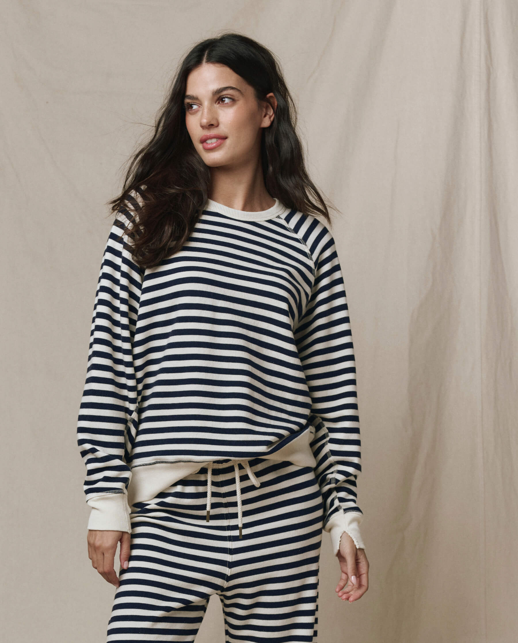 The College Sweatshirt. Novelty. -- Navy Sailor Stripe