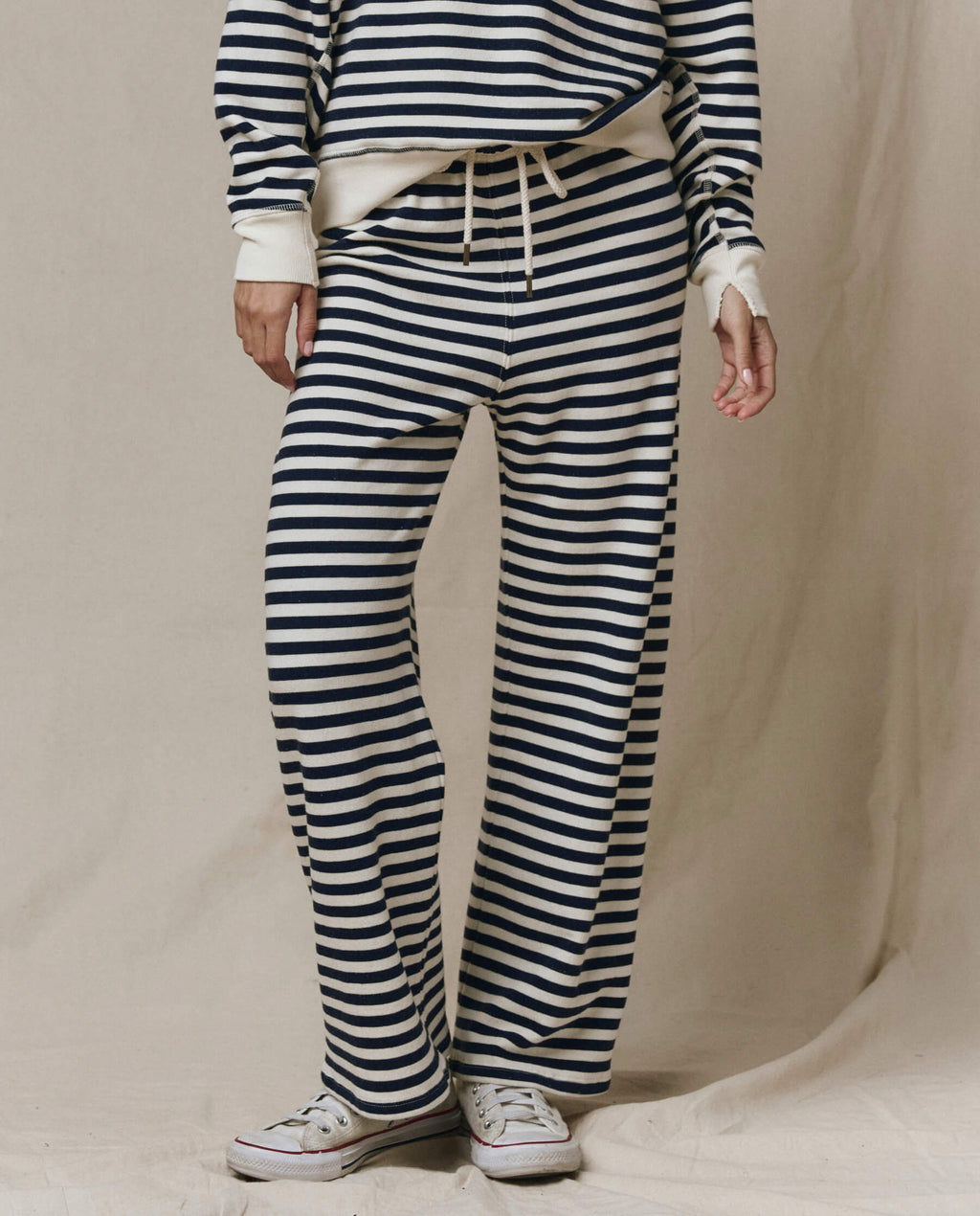 The Lap Sweatpant. -- Navy Sailor Stripe