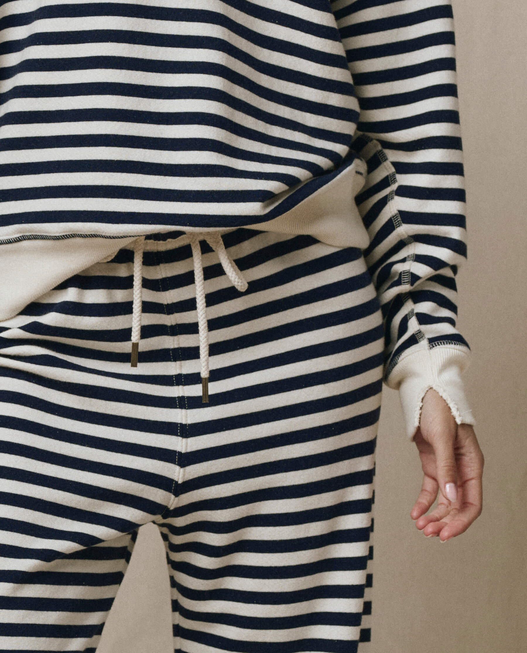 The Lap Sweatpant. -- Navy Sailor Stripe