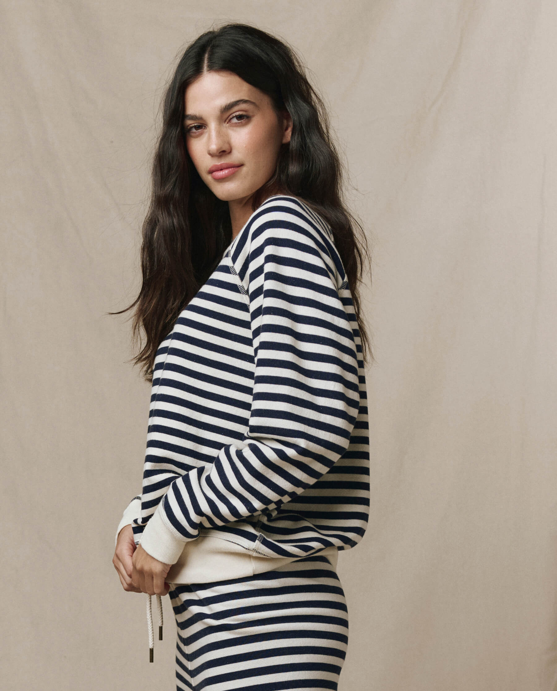 The College Sweatshirt. Novelty. -- Navy Sailor Stripe