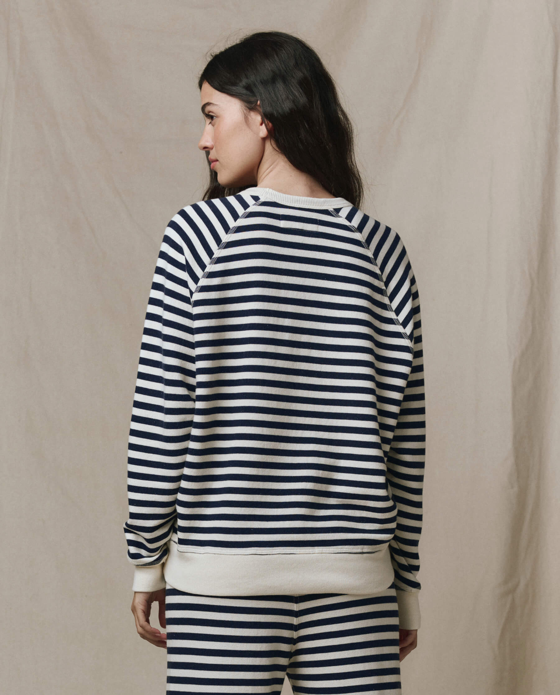 The College Sweatshirt. Novelty. -- Navy Sailor Stripe