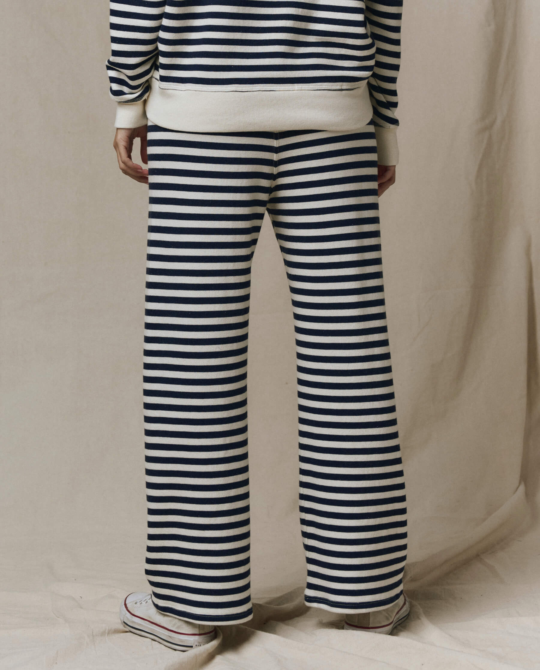 The Lap Sweatpant. -- Navy Sailor Stripe