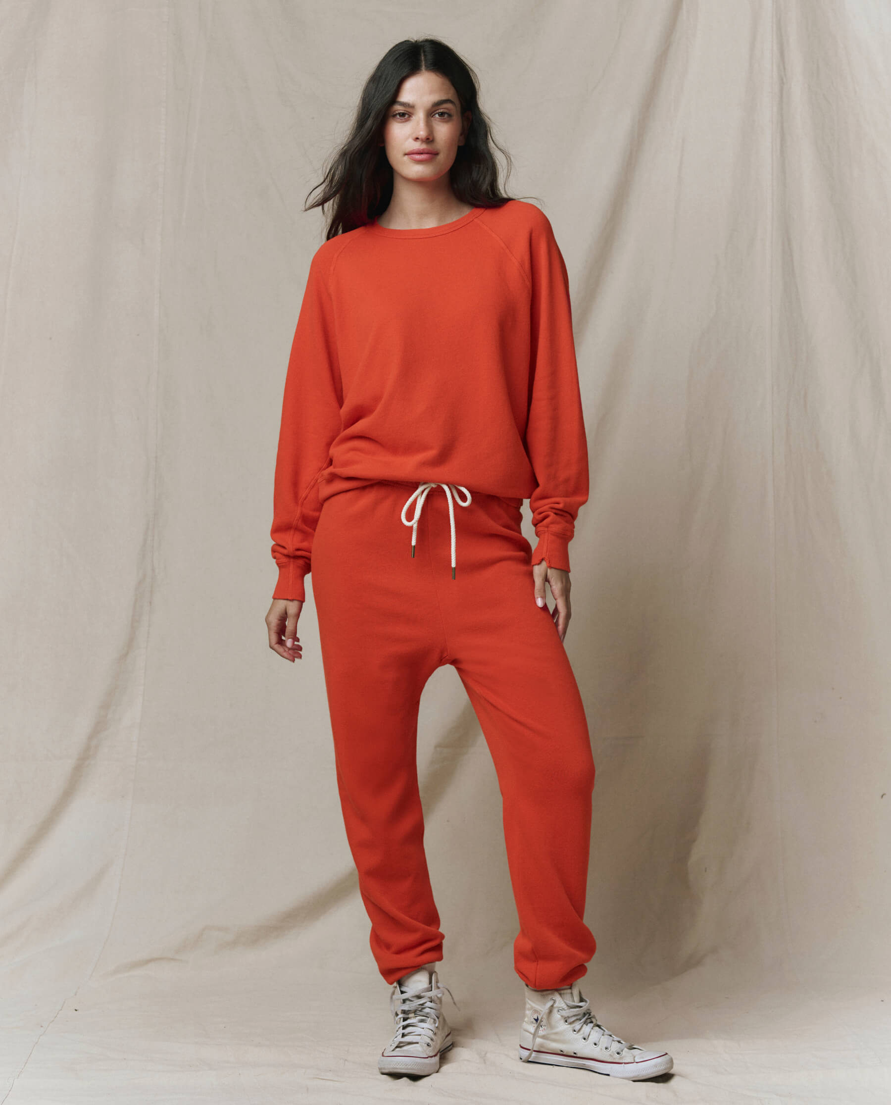 The College Sweatshirt. Solid -- Persimmon