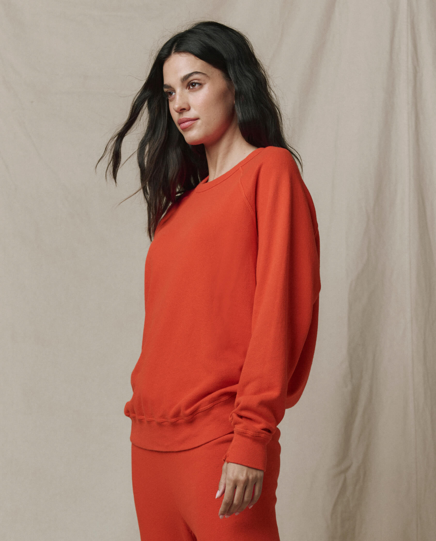 The College Sweatshirt. Solid -- Persimmon