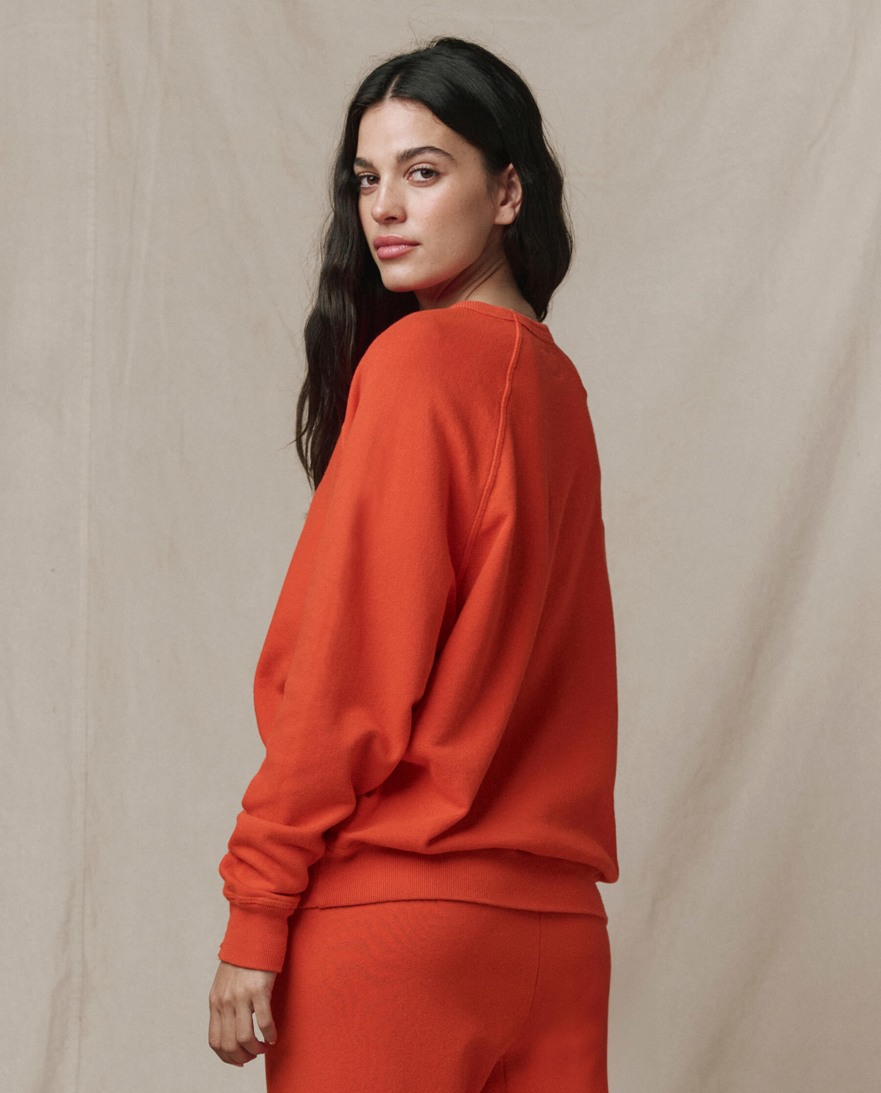 The College Sweatshirt. Solid -- Persimmon