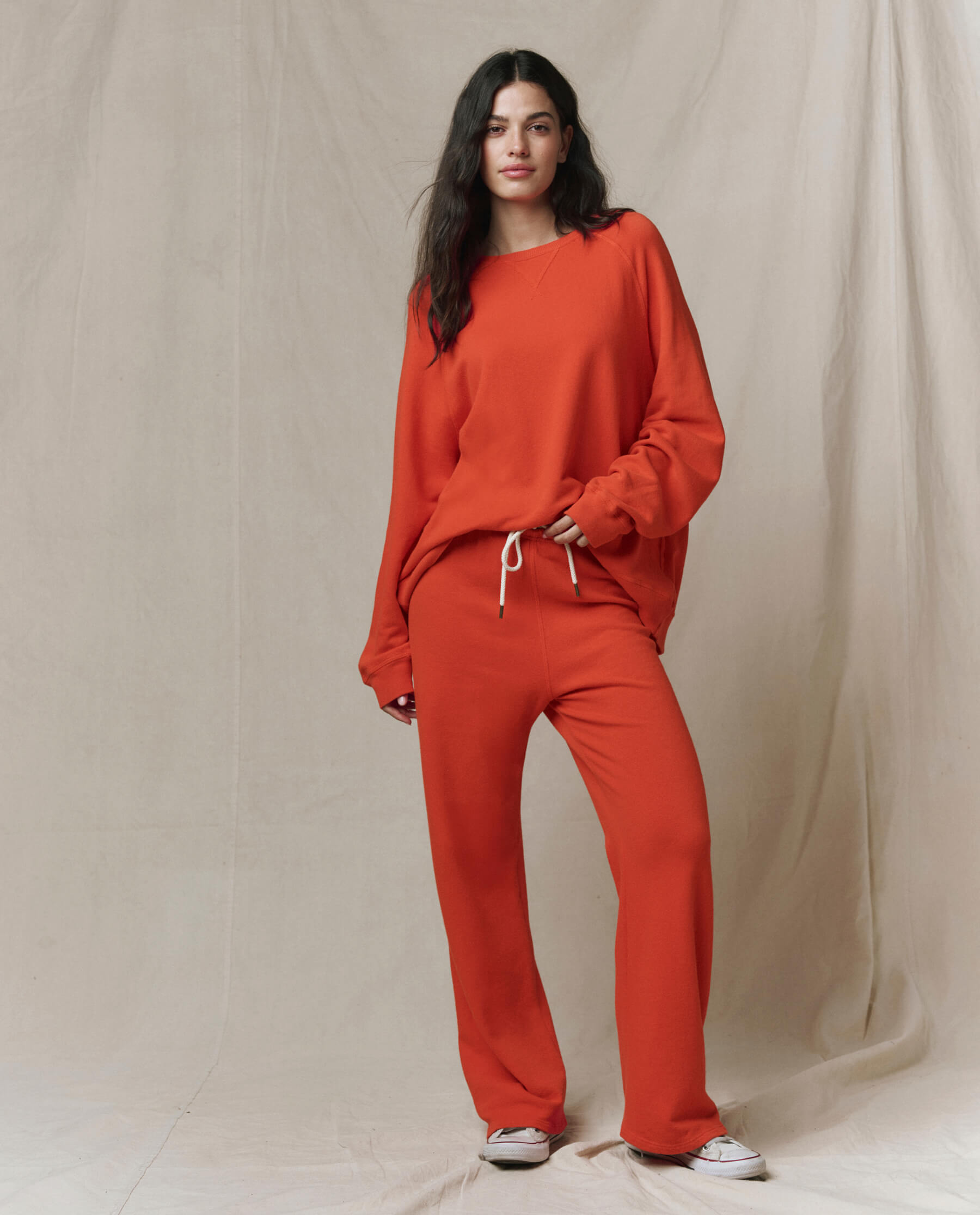 The Slouch Sweatshirt. Solid -- Persimmon