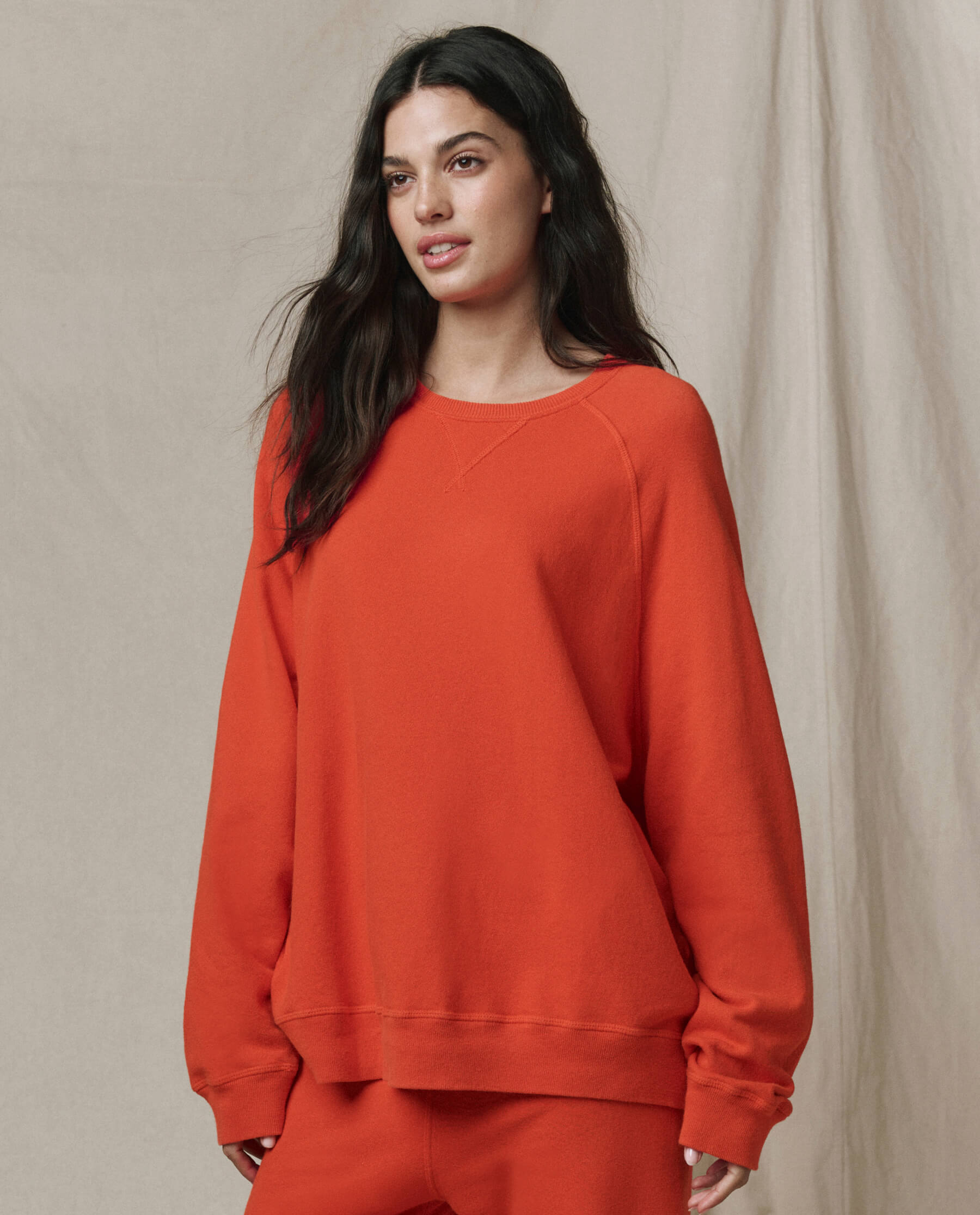 The Slouch Sweatshirt. Solid -- Persimmon