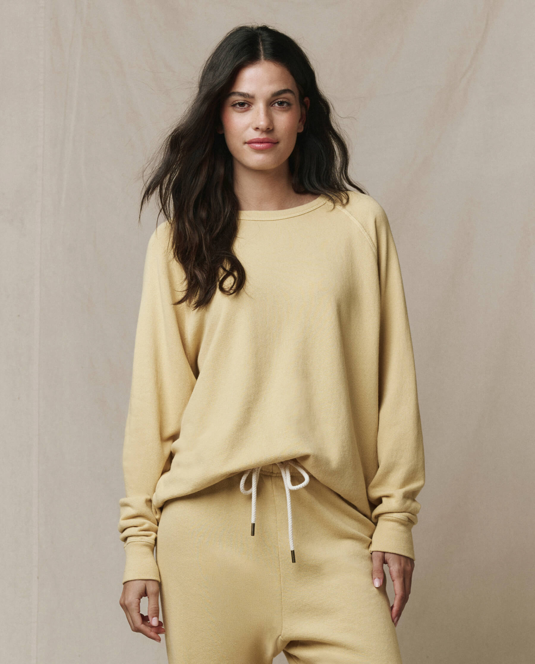 The College Sweatshirt. Solid -- Butter Yellow